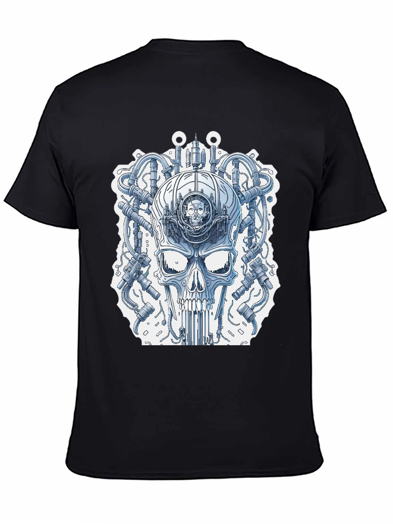 Black Steampunk Skull T-Shirt - Unique Graphic Tee view 4