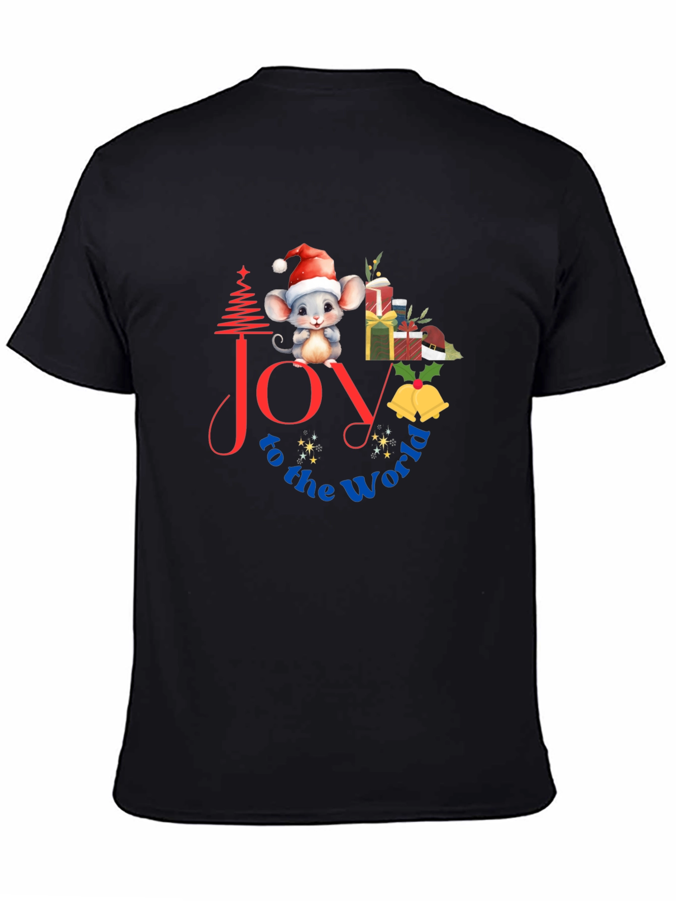 Black Joy to the World Christmas Graphic Tee view 4