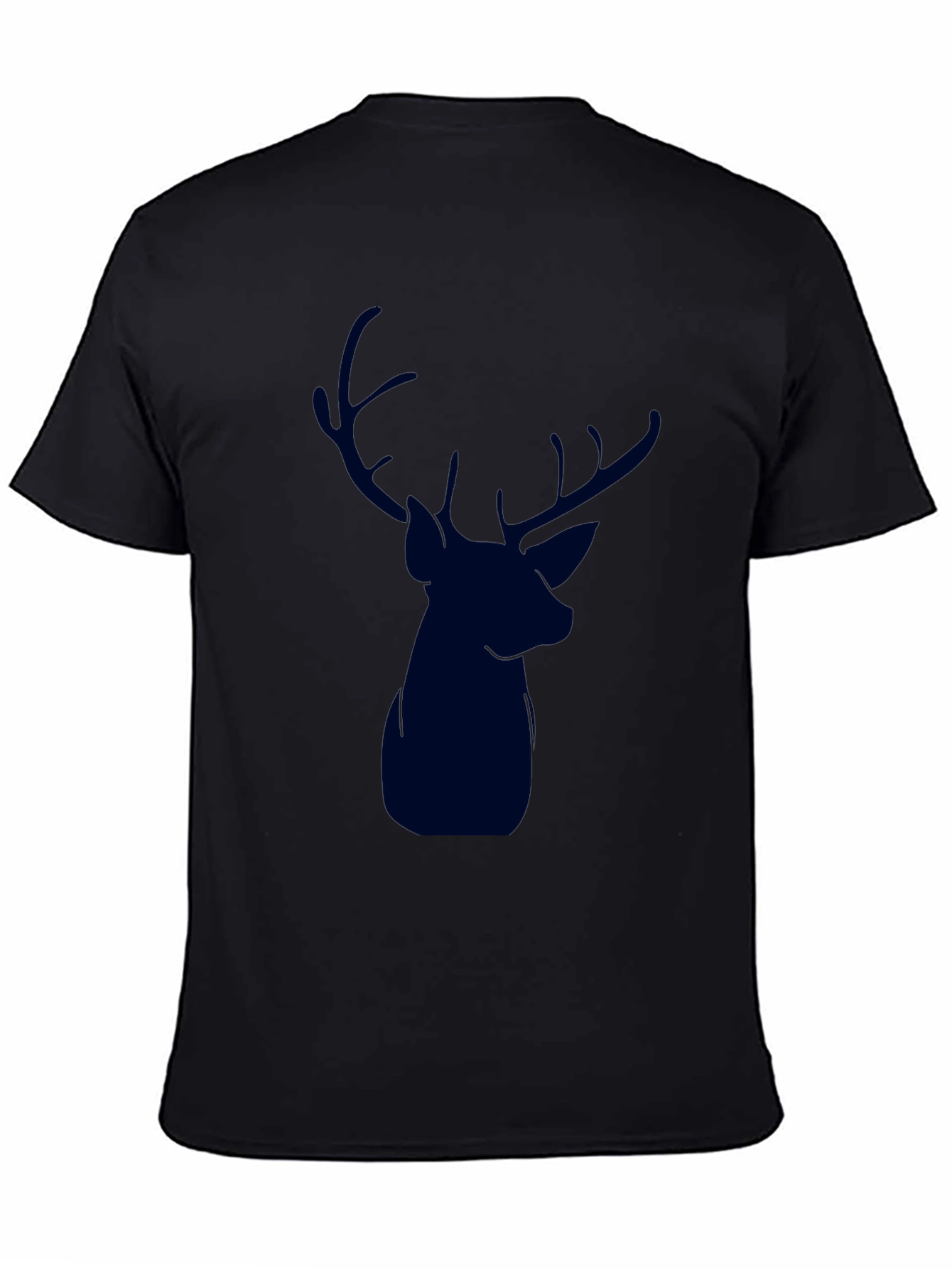 Black Men's Black Deer Graphic T-Shirt view 4