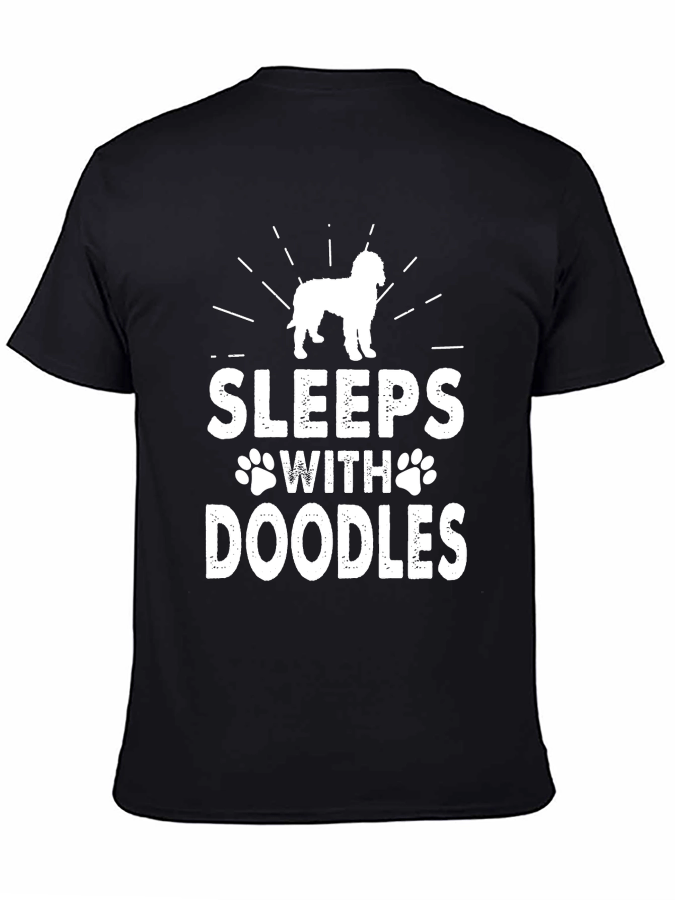 Black Sleeps With Doodles T-Shirt - Dog Lover Tee view 4