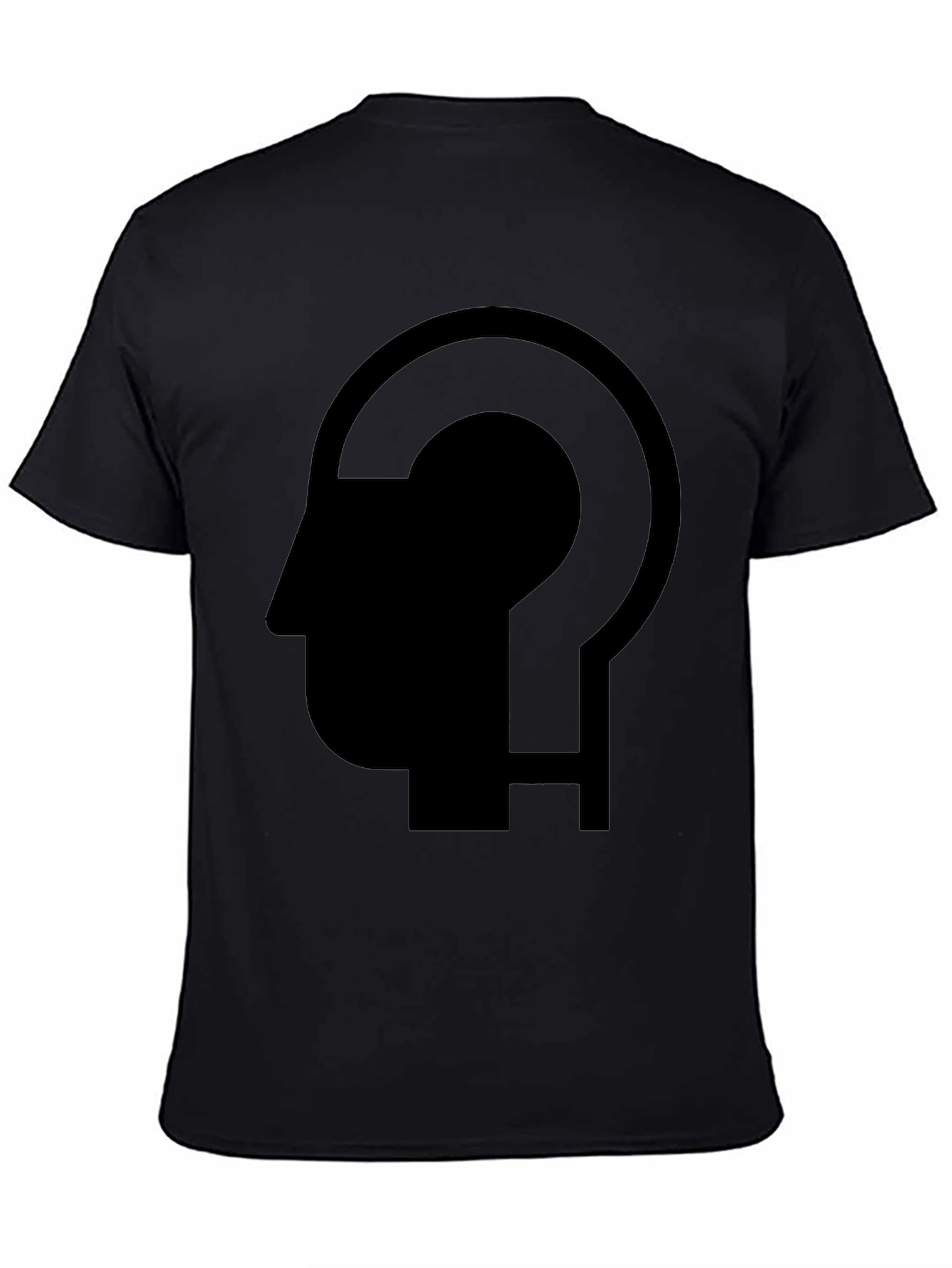 Black Thinking Man T-Shirt - Black Graphic Tee view 4