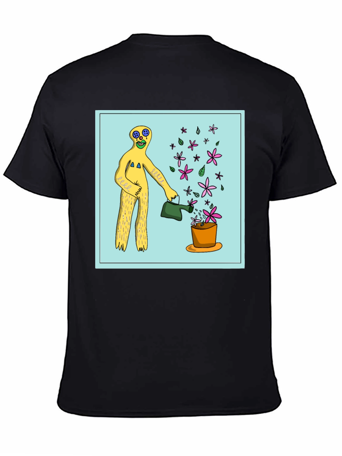 Black Surreal Gardener Graphic T-Shirt - Black view 4