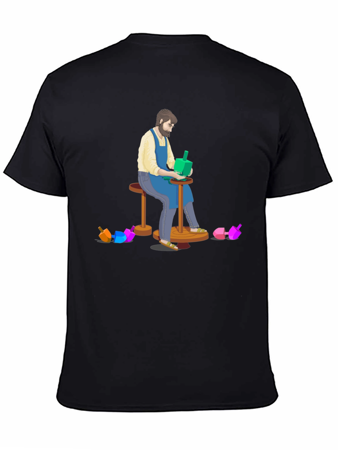 Black Artisan Dreidel Maker T-Shirt view 4