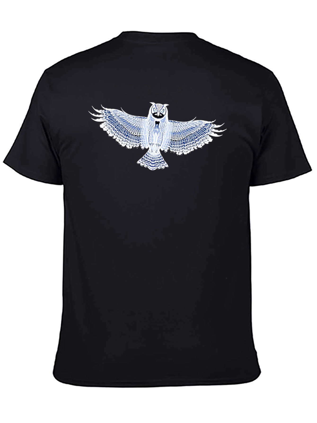 Black Owl Graphic T-Shirt - Black Cotton Blend view 4
