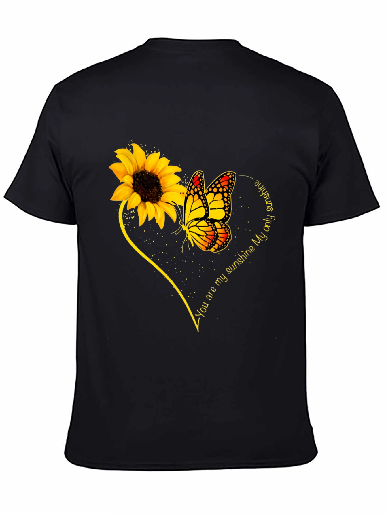 Black Sunflower Butterfly 'You Are My Sunshine' Graphic Tee view 4