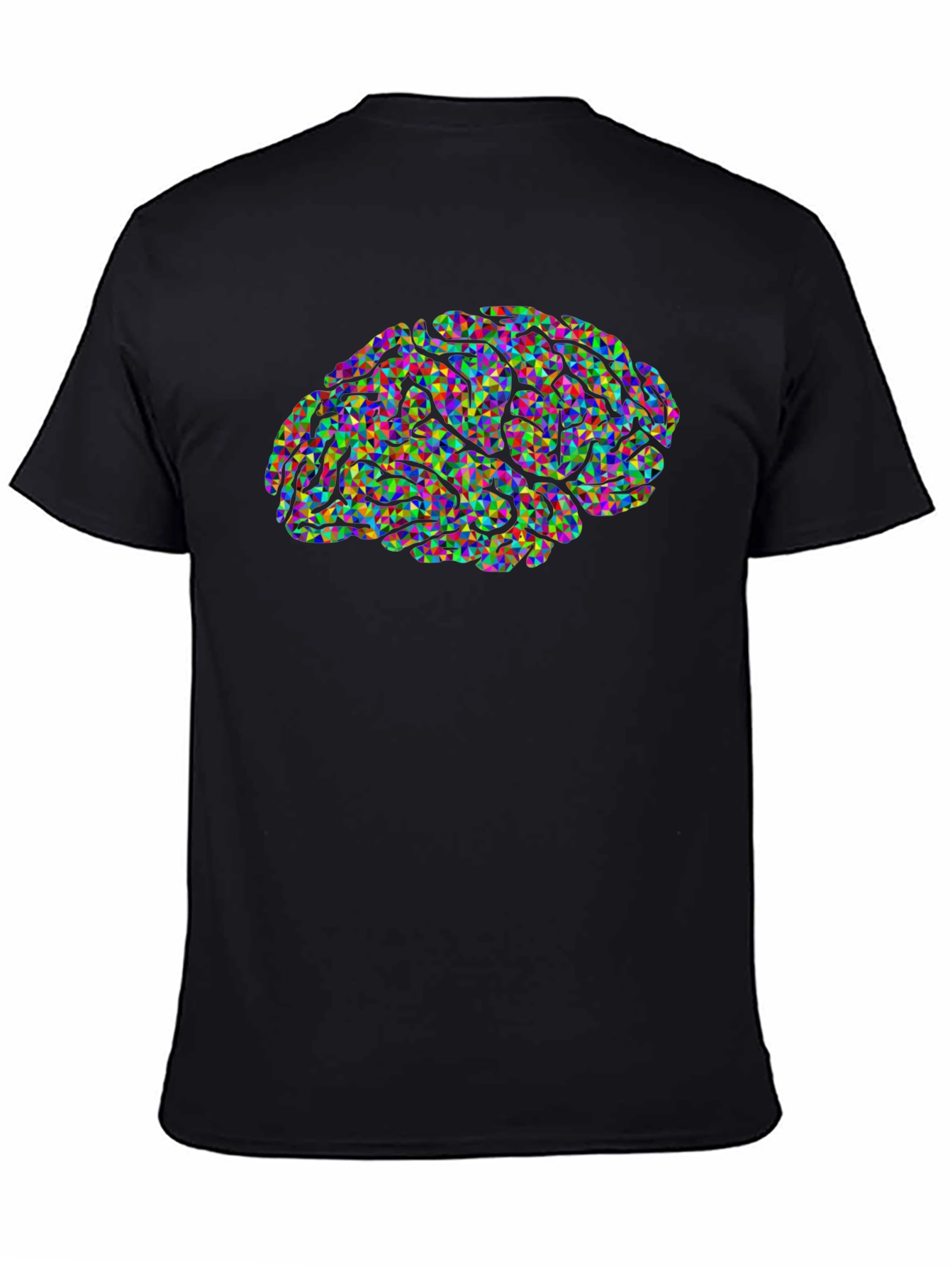 Black Abstract Brain Graphic Black T-Shirt view 4