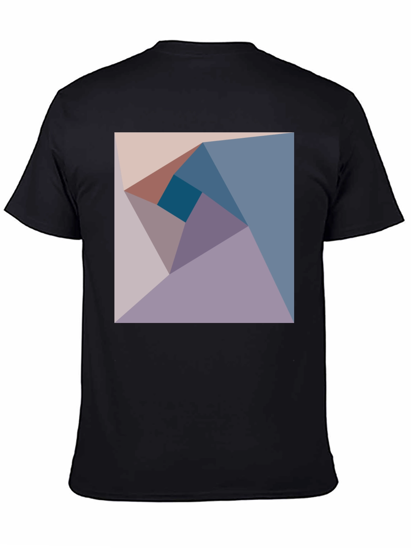 Black Geometric Design Tee - Abstract Art Shirt view 4