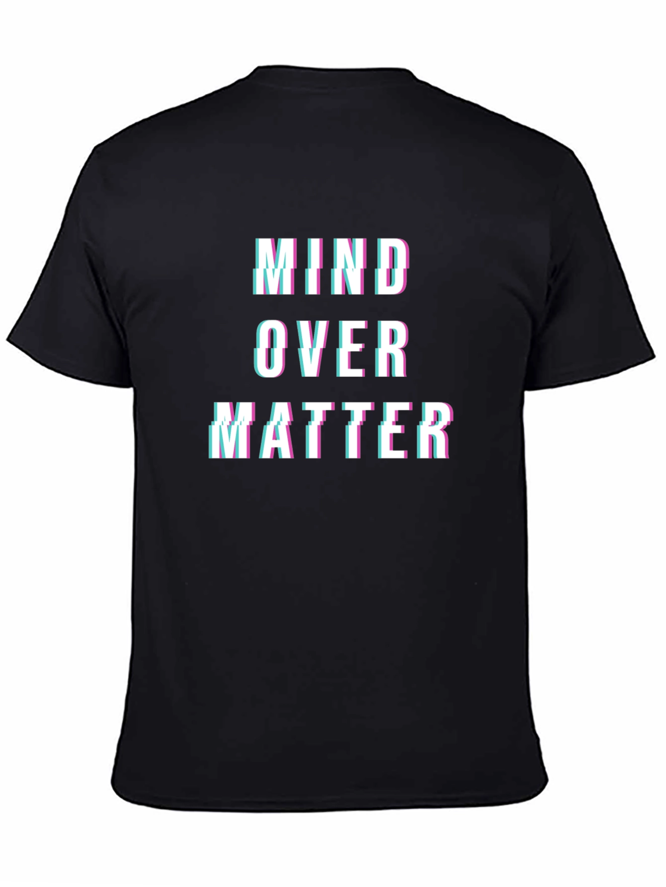 Black Mind Over Matter Glitch T-Shirt view 4