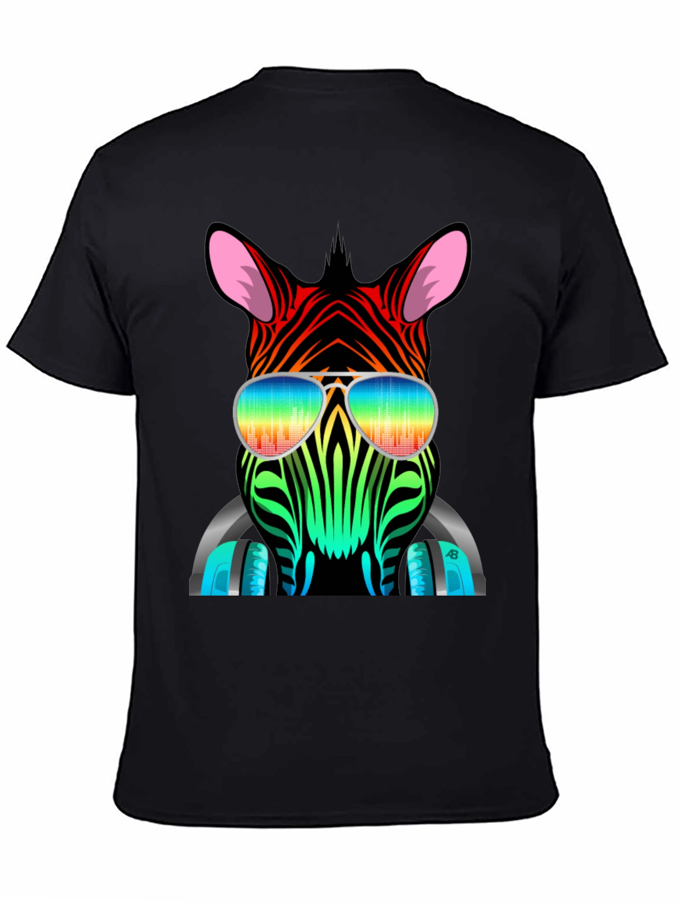 Black Cool Zebra Graphic Tee view 4