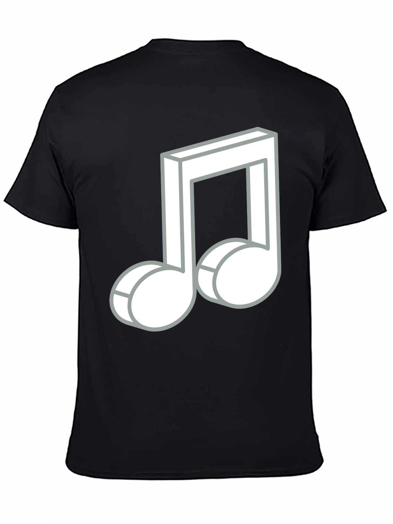 Black Musical Note Graphic Tee - Black Cotton Comfort view 4
