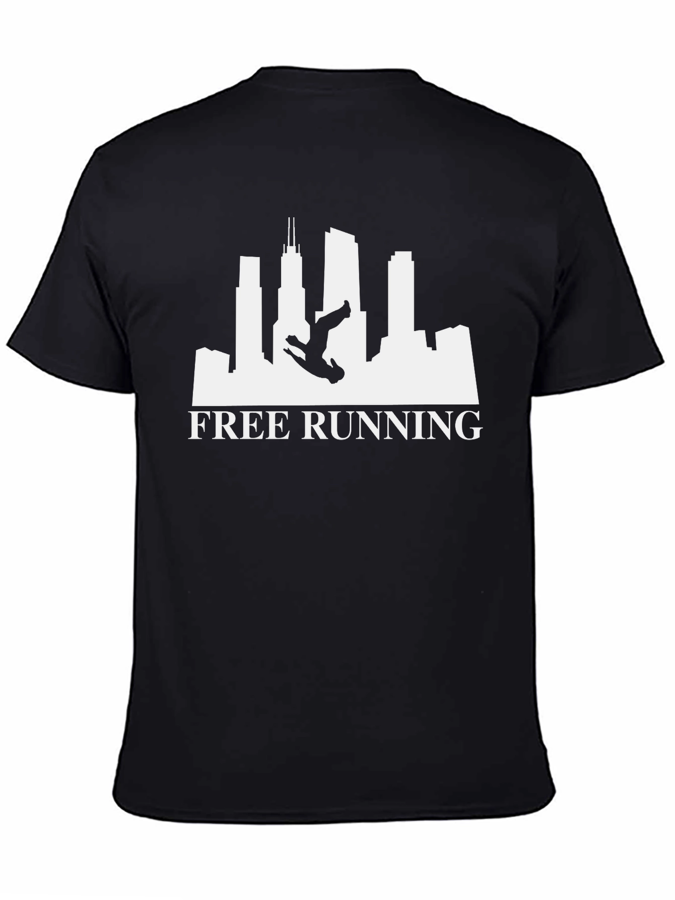 Black Free Running Silhouette T-Shirt | Urban Style view 4
