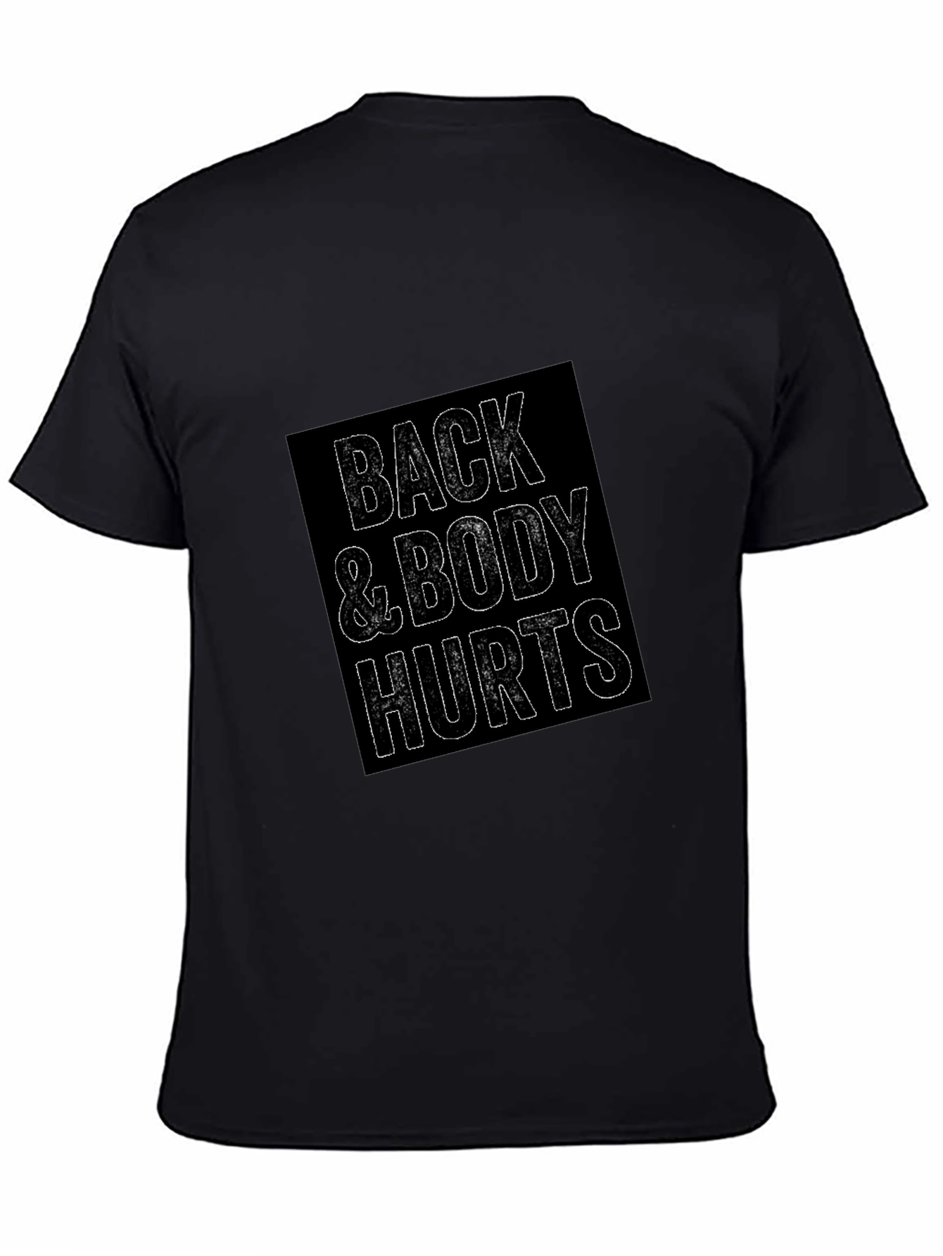 Black Back & Body Hurts Graphic Tee - Black view 4