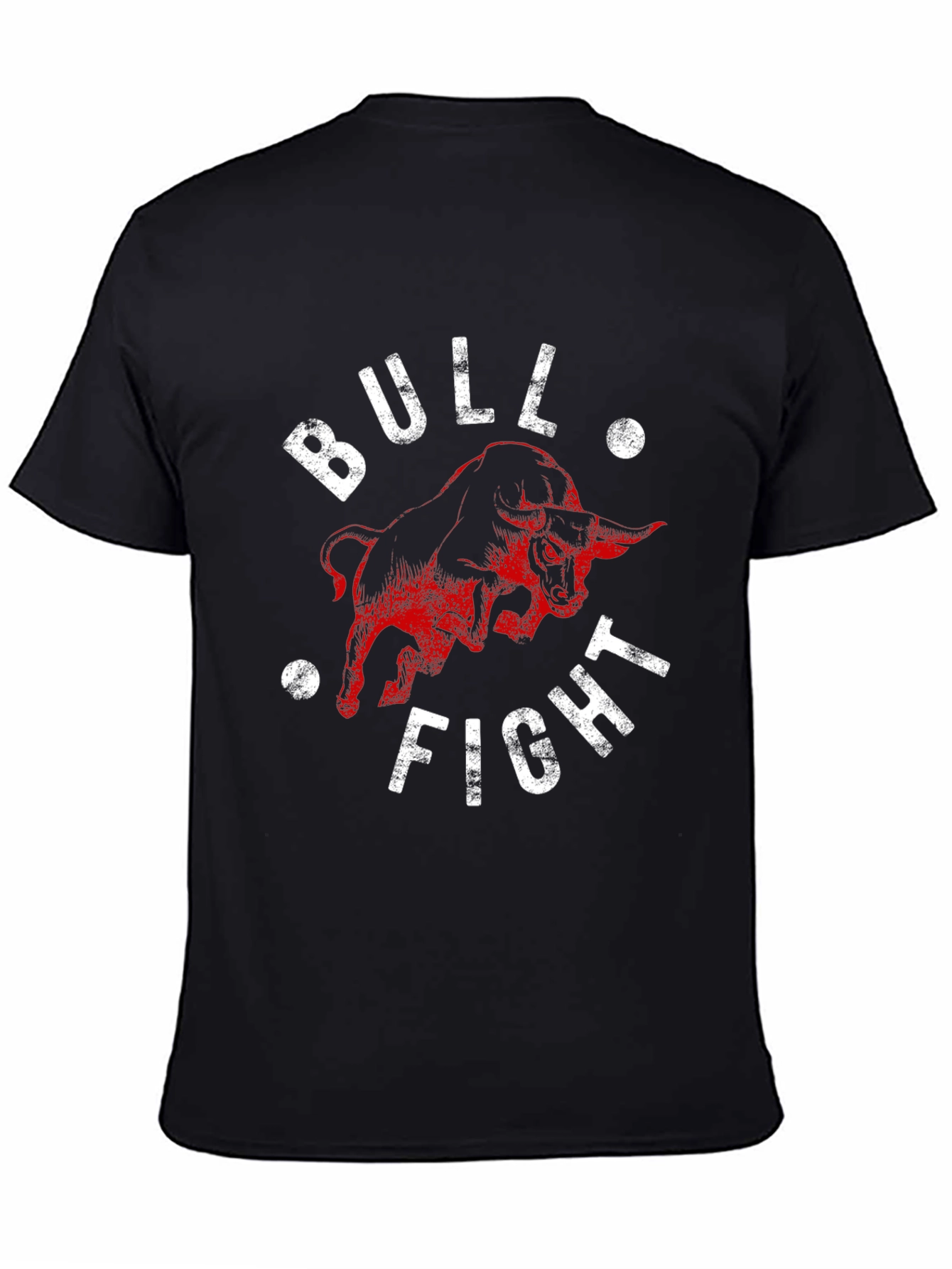 Black Bull Fight Graphic Tee - Bold & Unique Black T-Shirt view 4