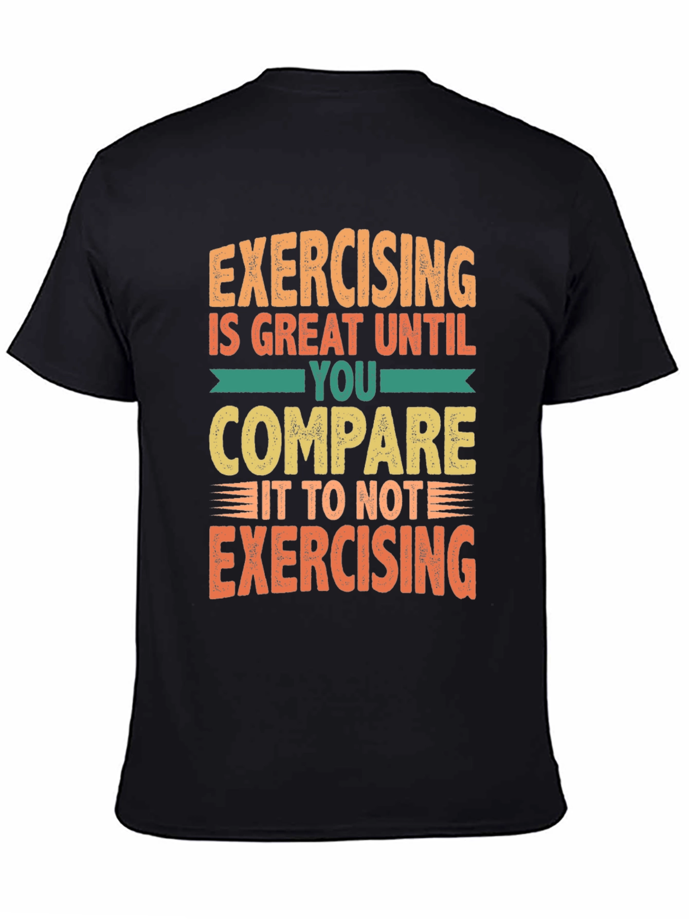 Black Funny Exercising T-Shirt view 4