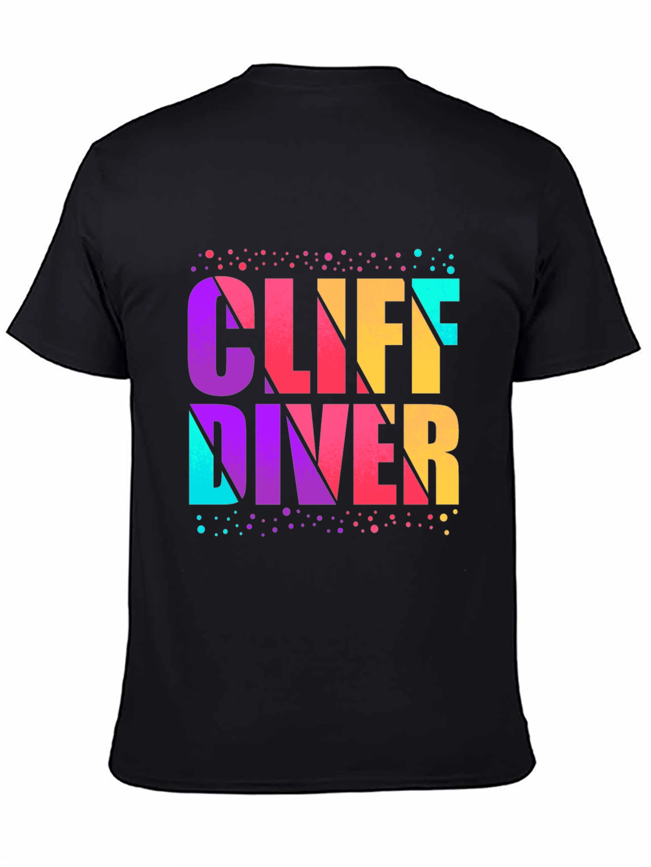 Black Cliff Diver Graphic T-Shirt - Vibrant Design view 4