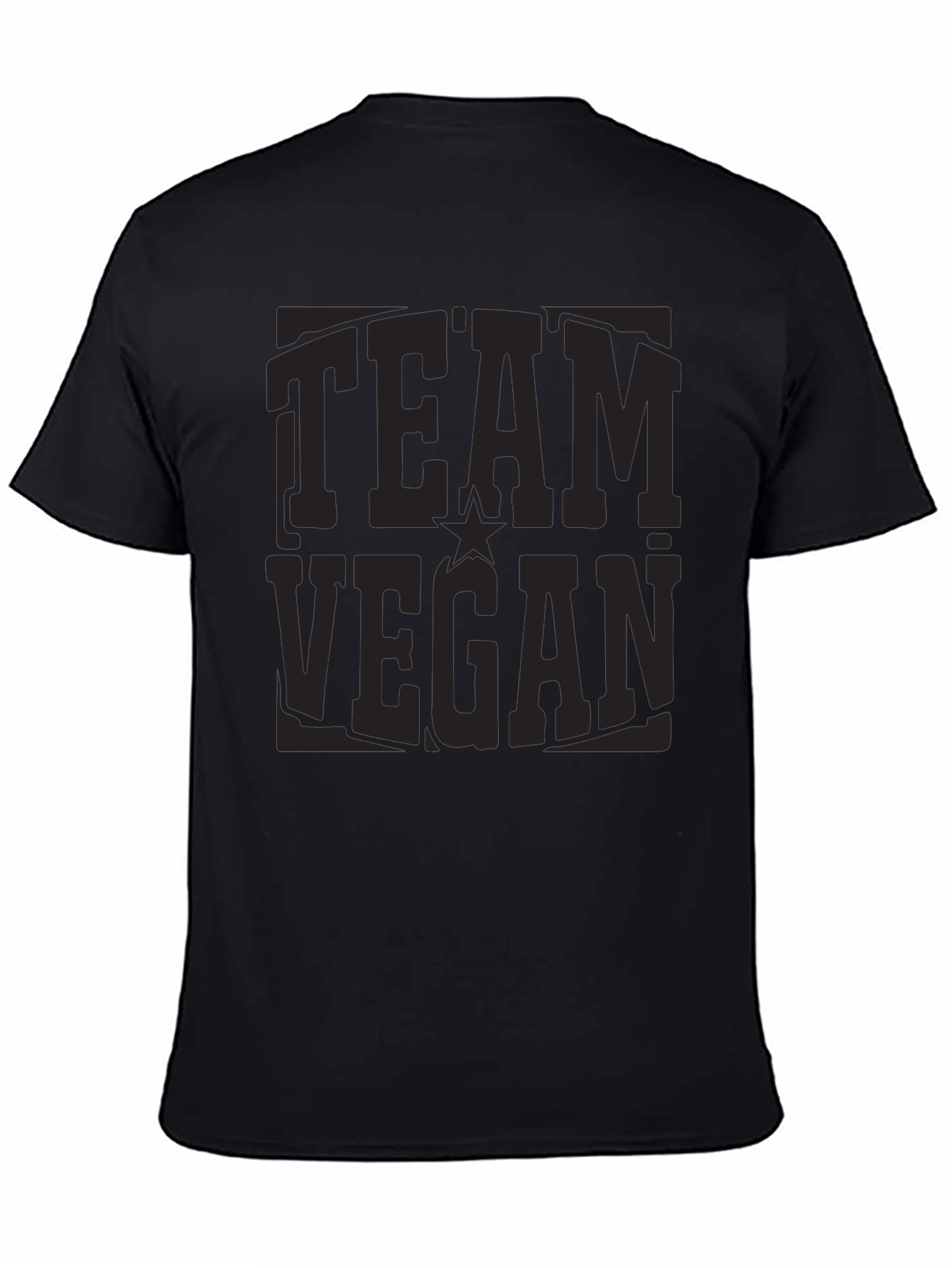 Black Team Vegan Black Crewneck T-Shirt view 4
