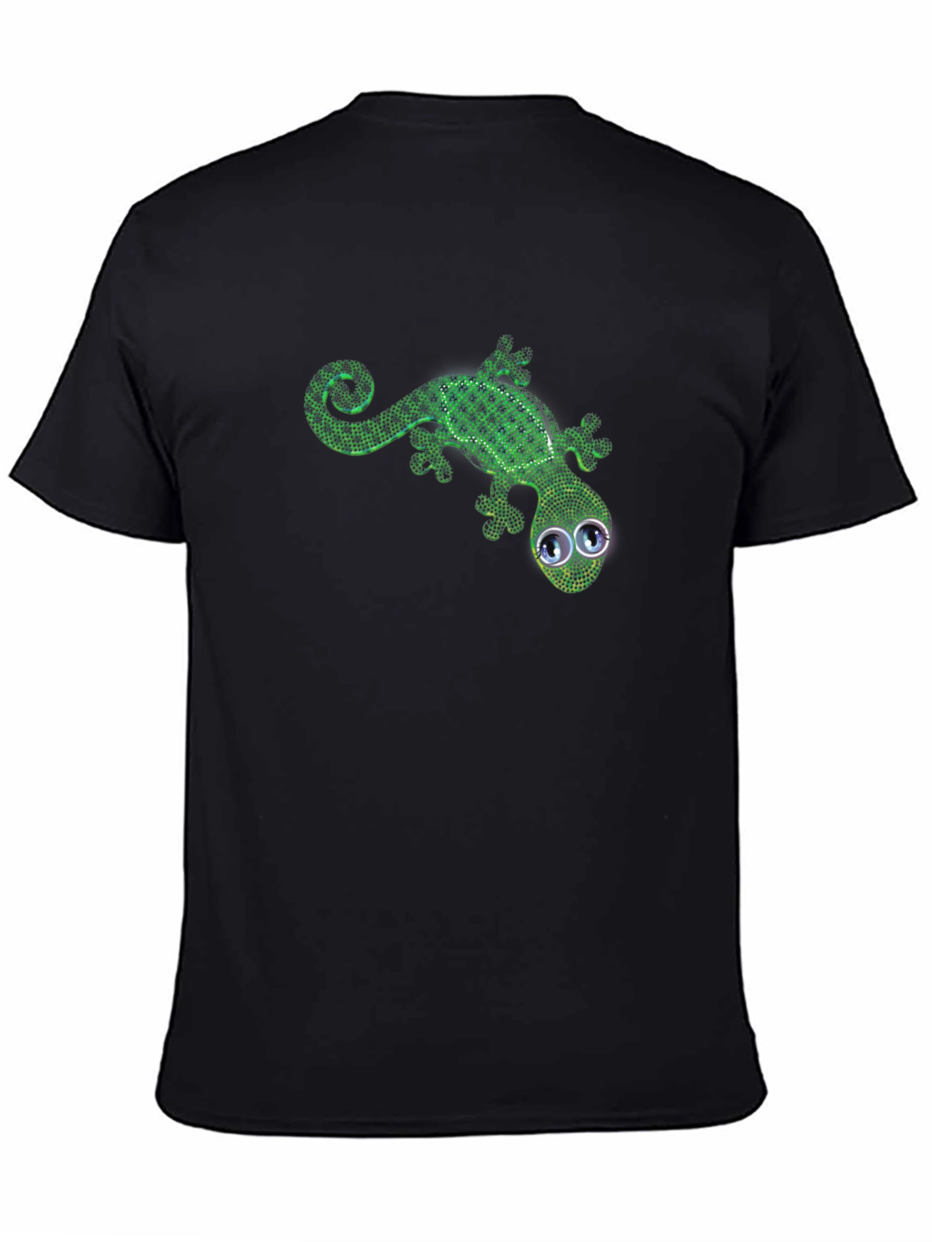 Black Green Gecko Graphic Tee view 4