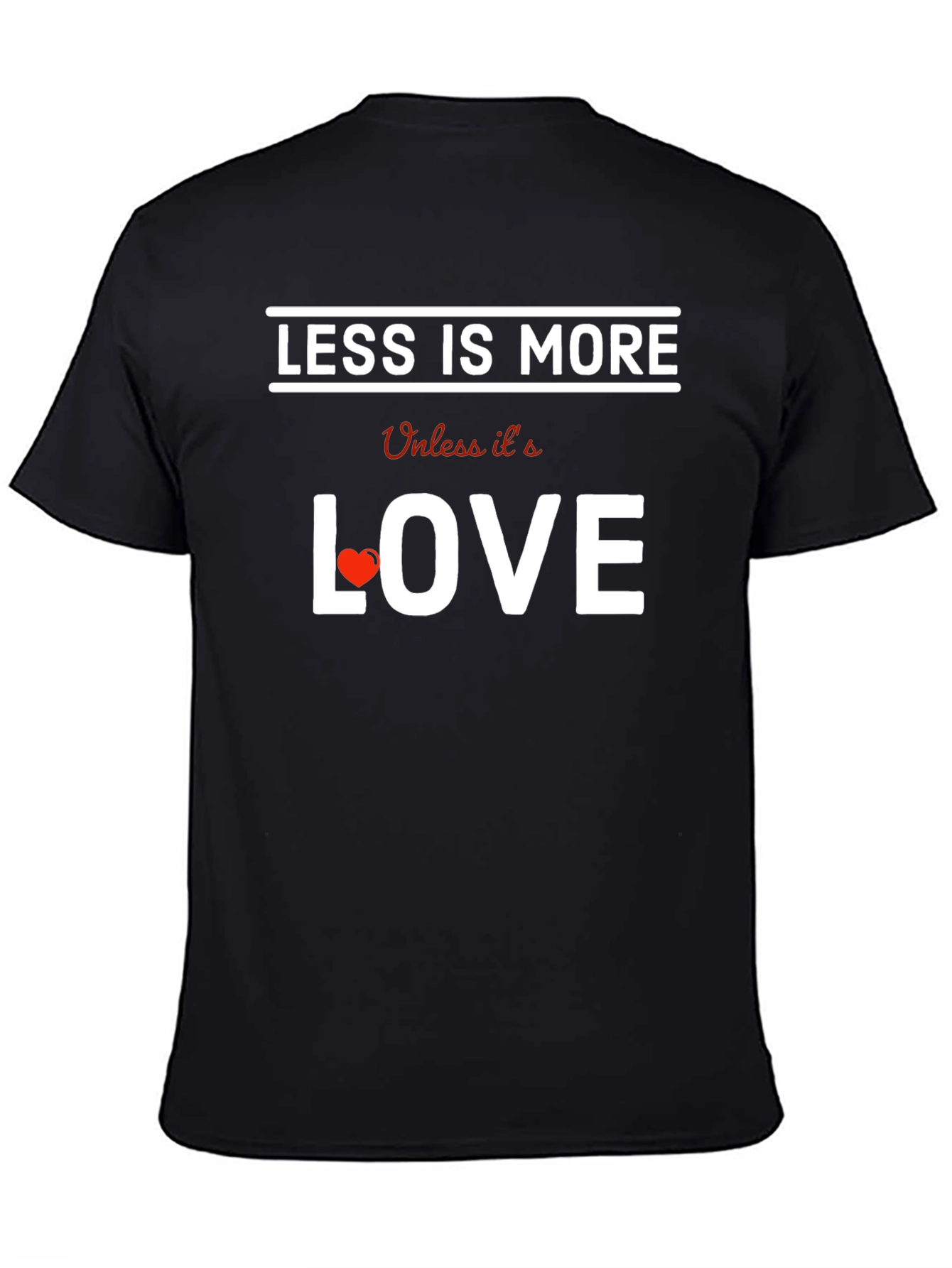 Black Less is More Love Graphic Tee - Black view 4
