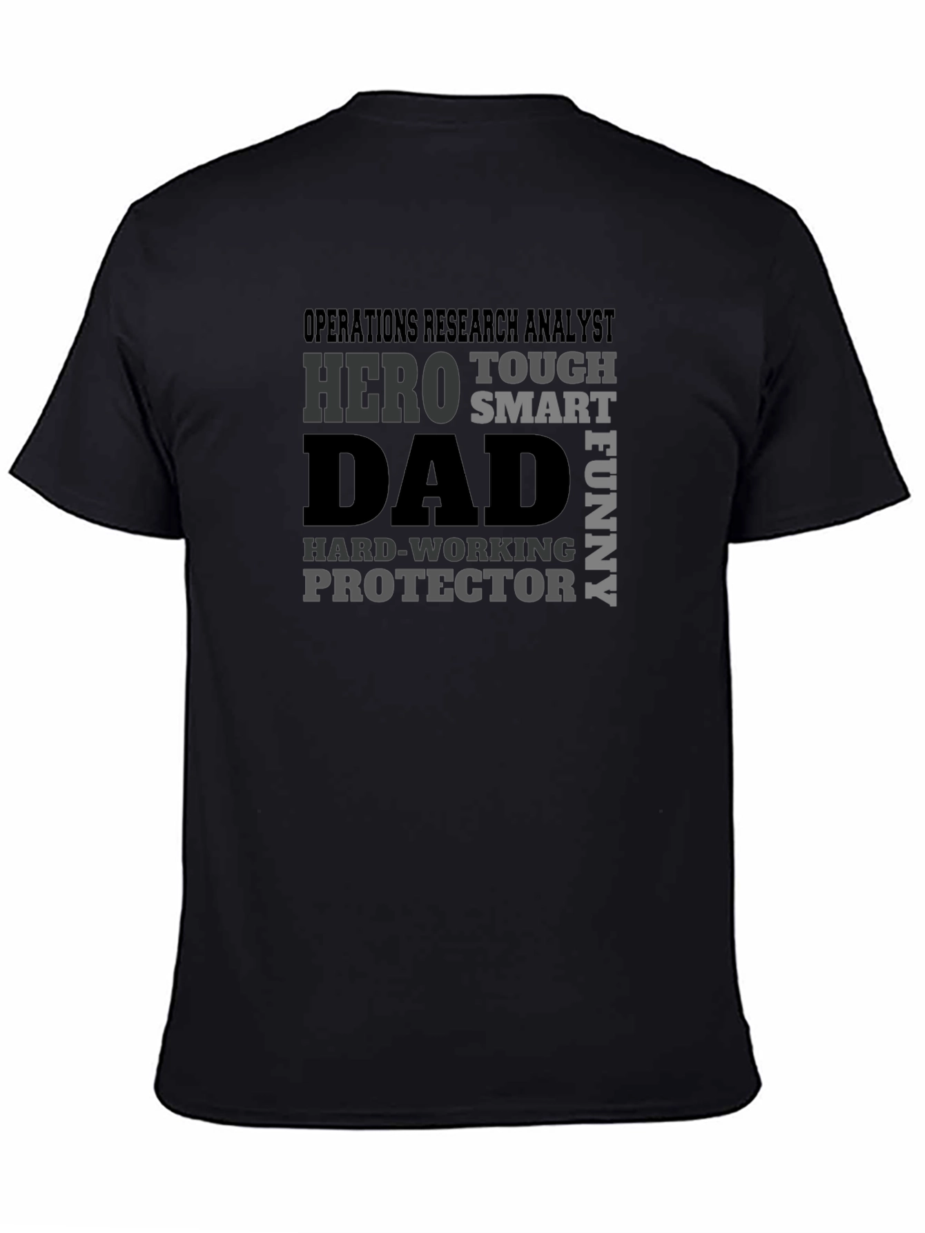 Black Operations Research Analyst Dad T-Shirt view 4