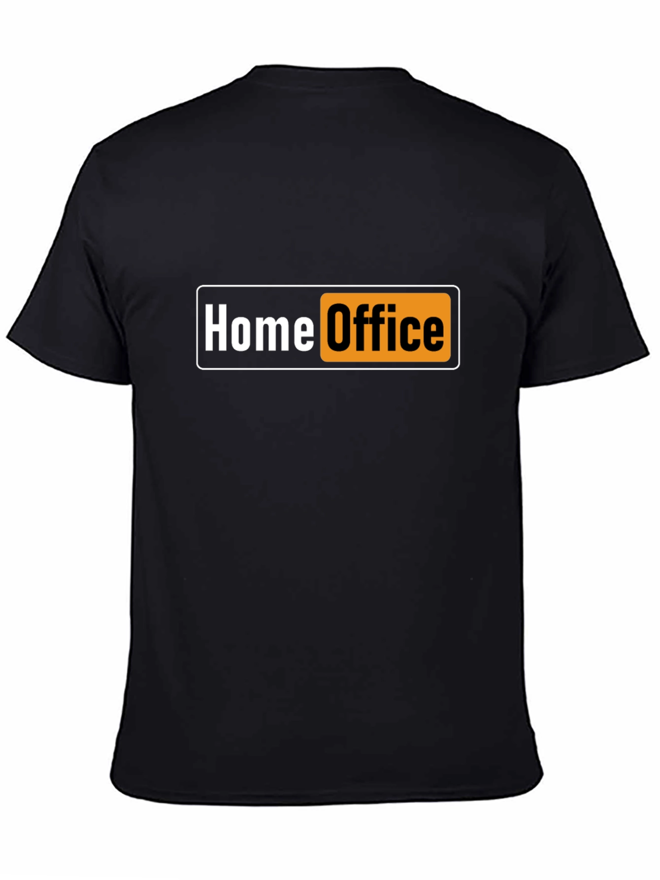 Black Home Office Funny Black T-Shirt view 4