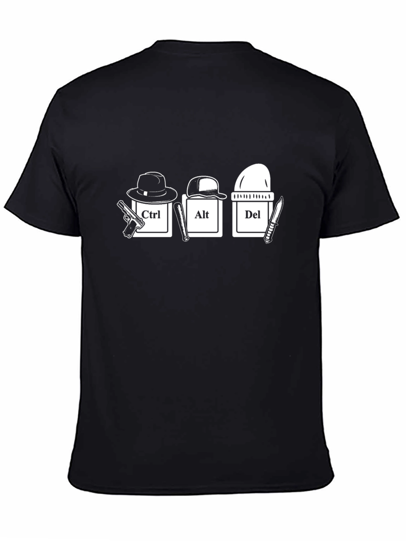 Black Ctrl Alt Del Funny Graphic T-Shirt view 4
