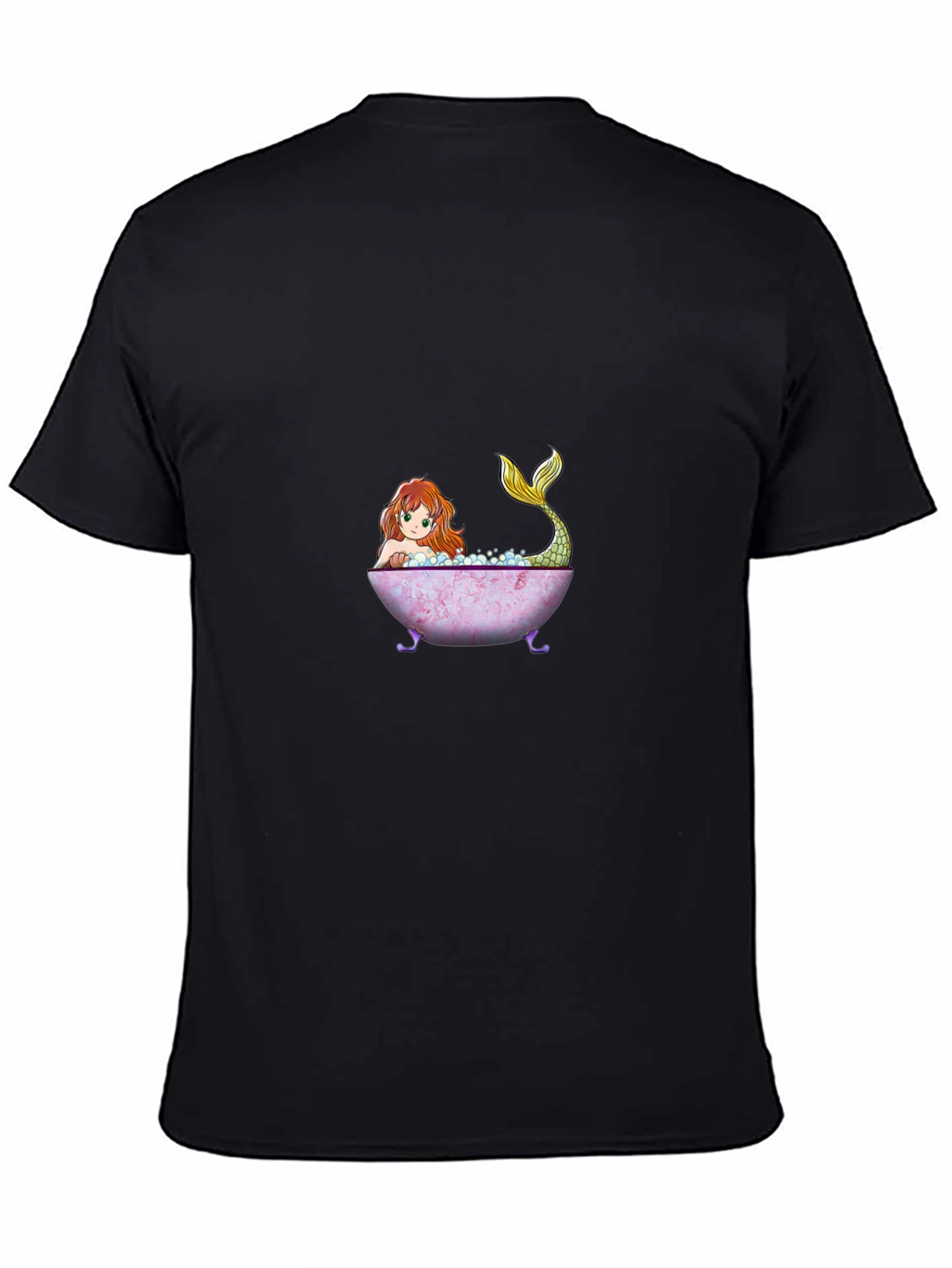 Black Mermaid Bathtub Graphic T-Shirt view 4