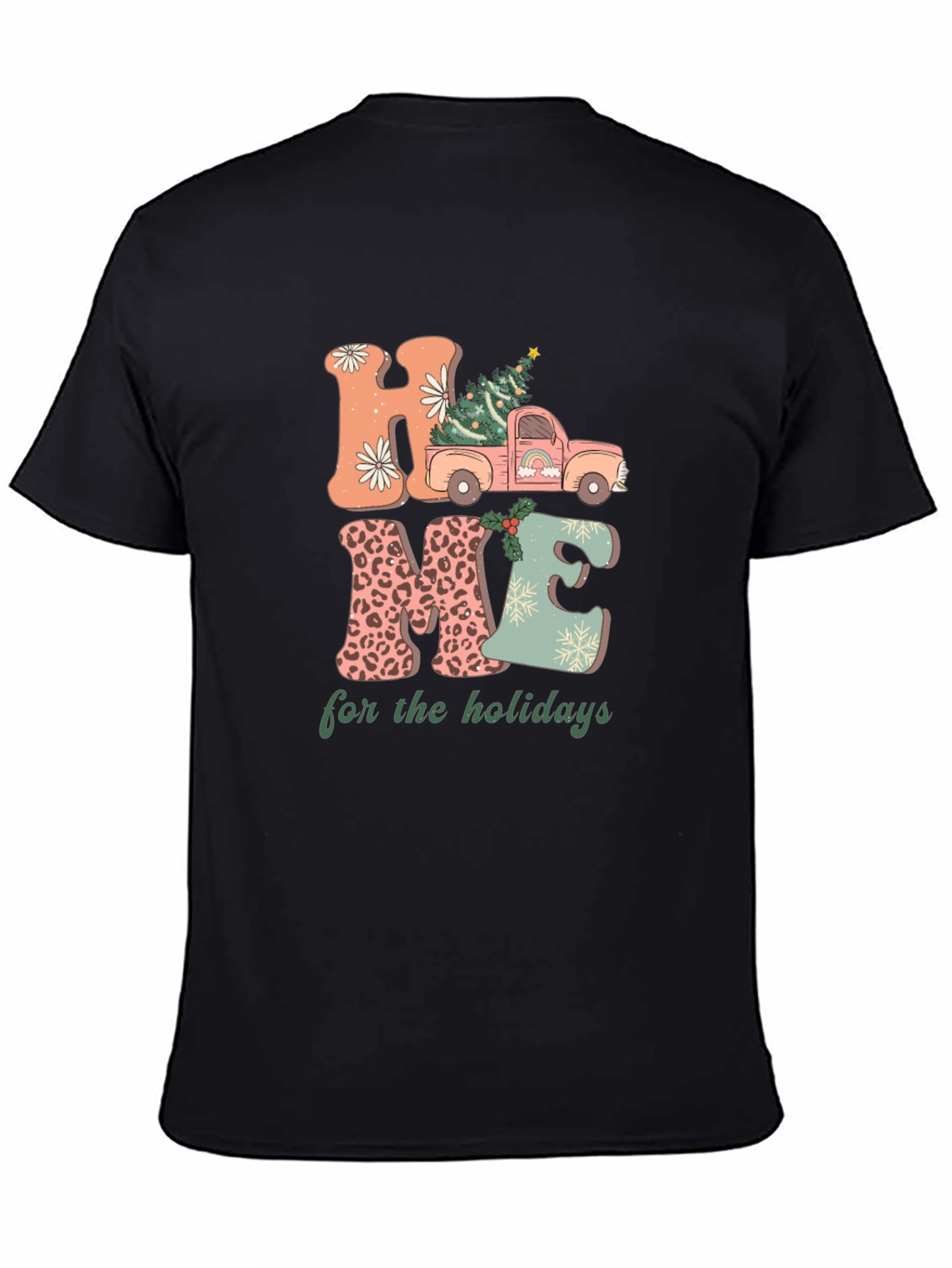 Black Home for the Holidays Graphic Tee view 4