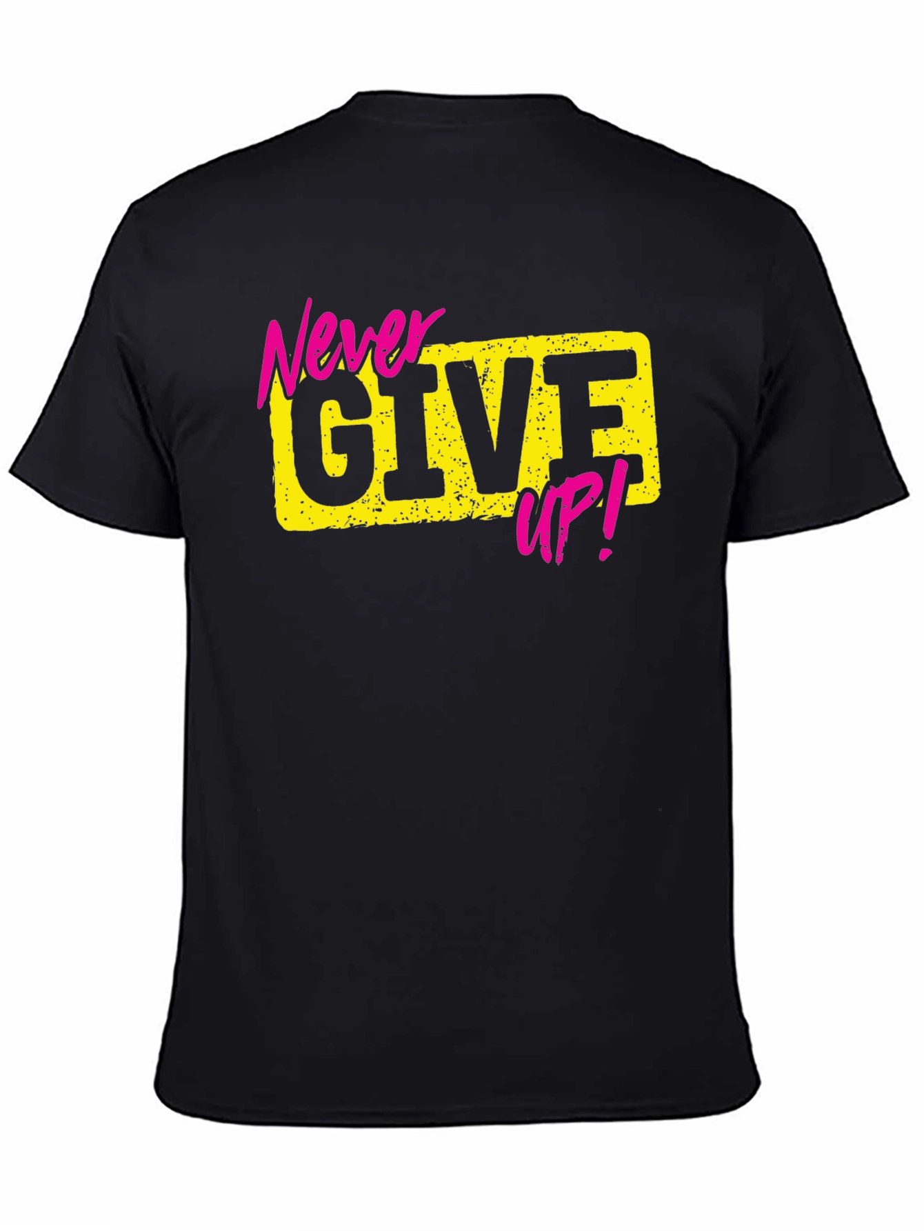 Black Never Give Up Graphic Tee view 4