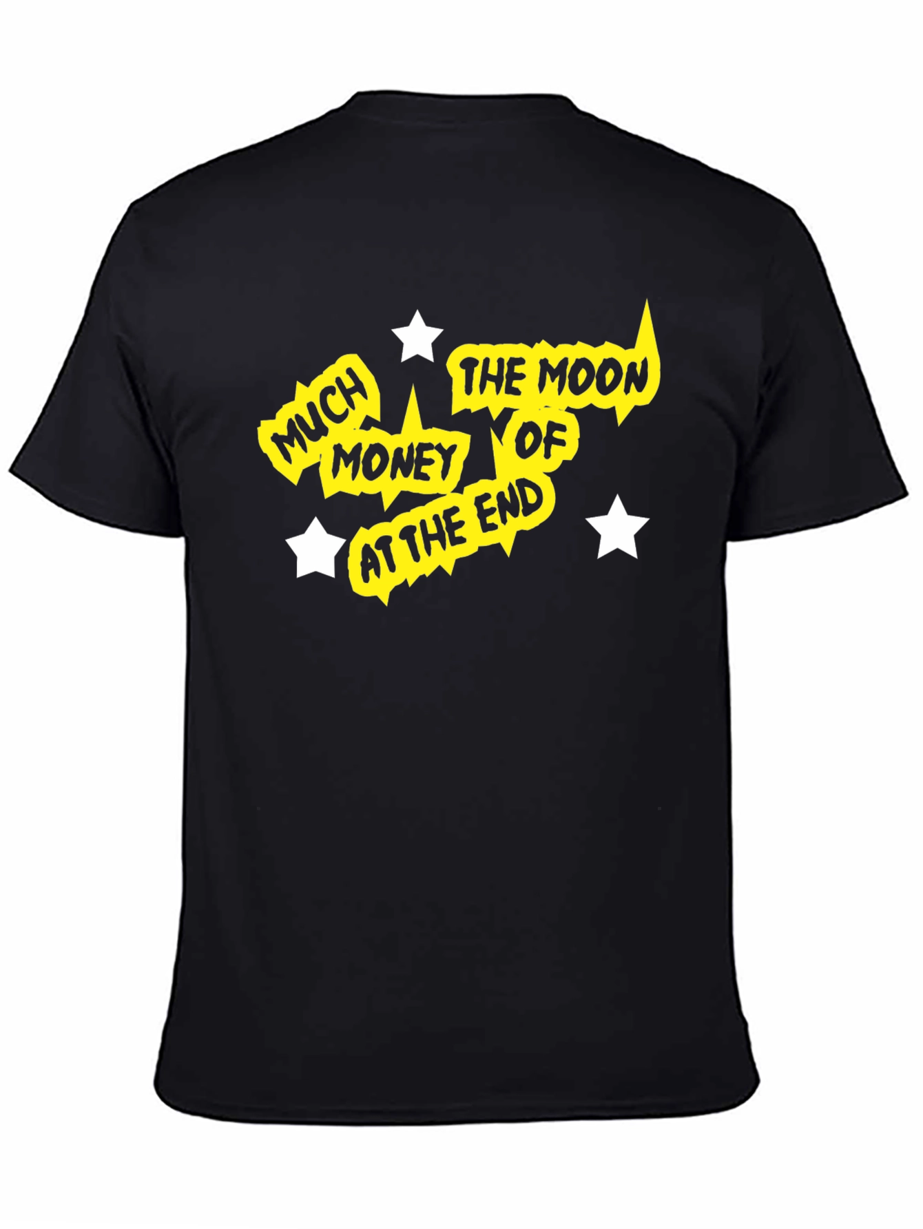 Black Much Money the Moon Graphic Tee - Black view 4