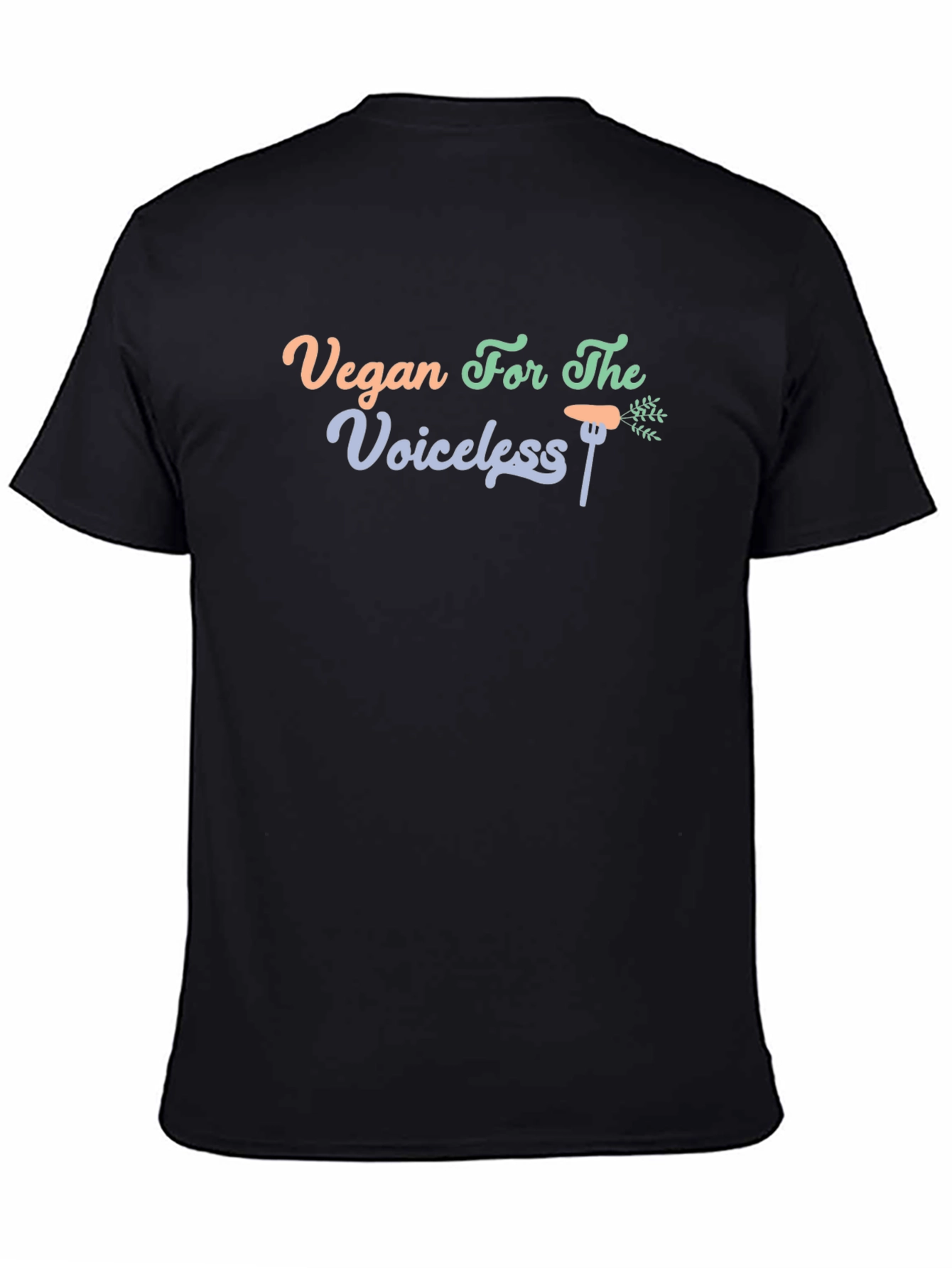Black Vegan For The Voiceless Black T-Shirt view 4