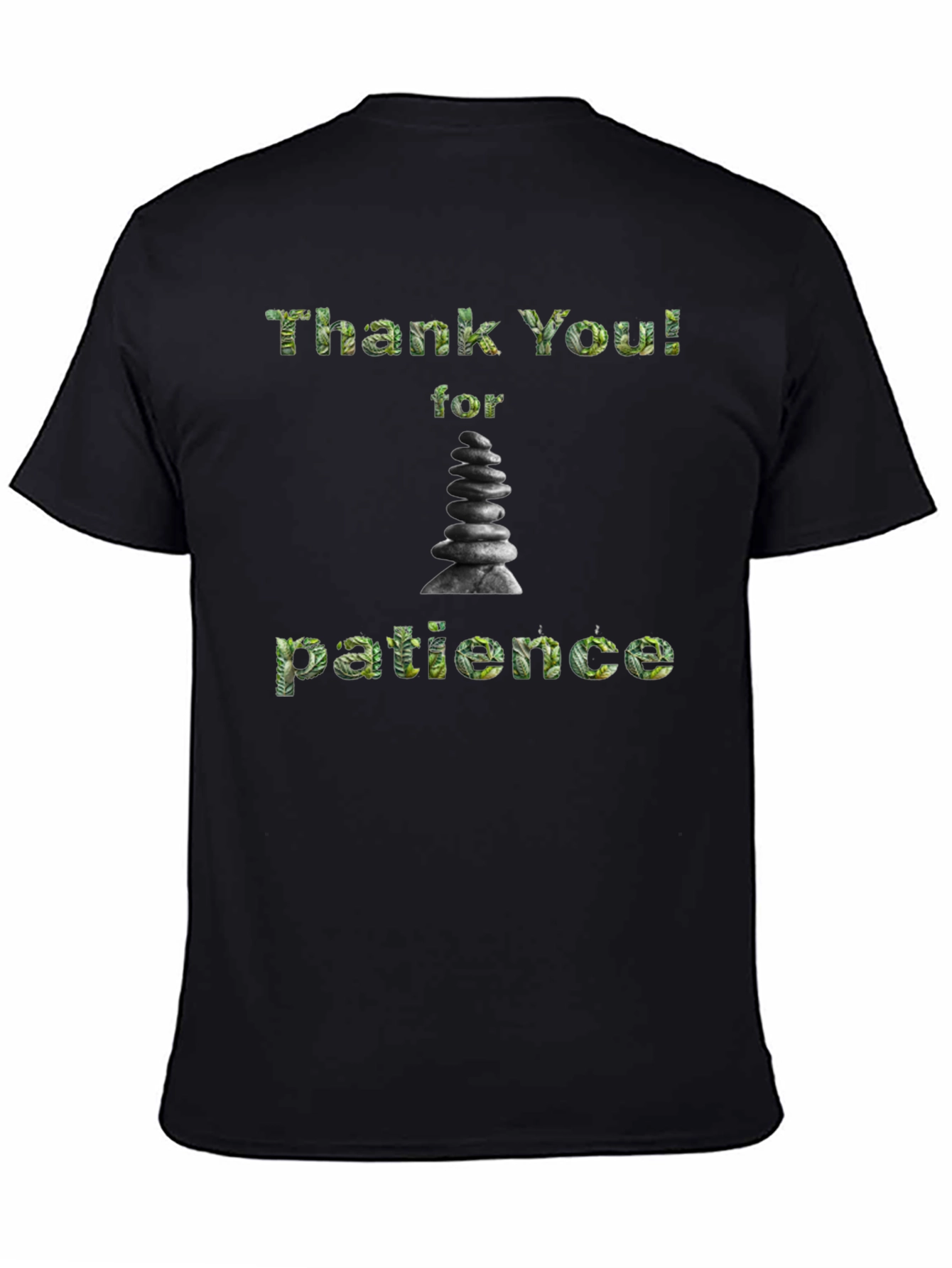 Black Thank You for Patience Zen Stone T-Shirt view 4