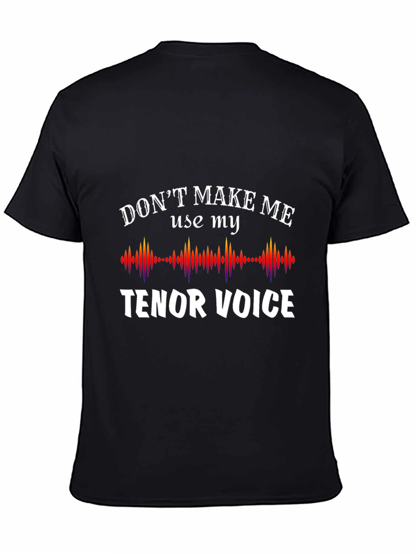 Black Tenor Voice Graphic Tee - Funny Music Lover Shirt view 4