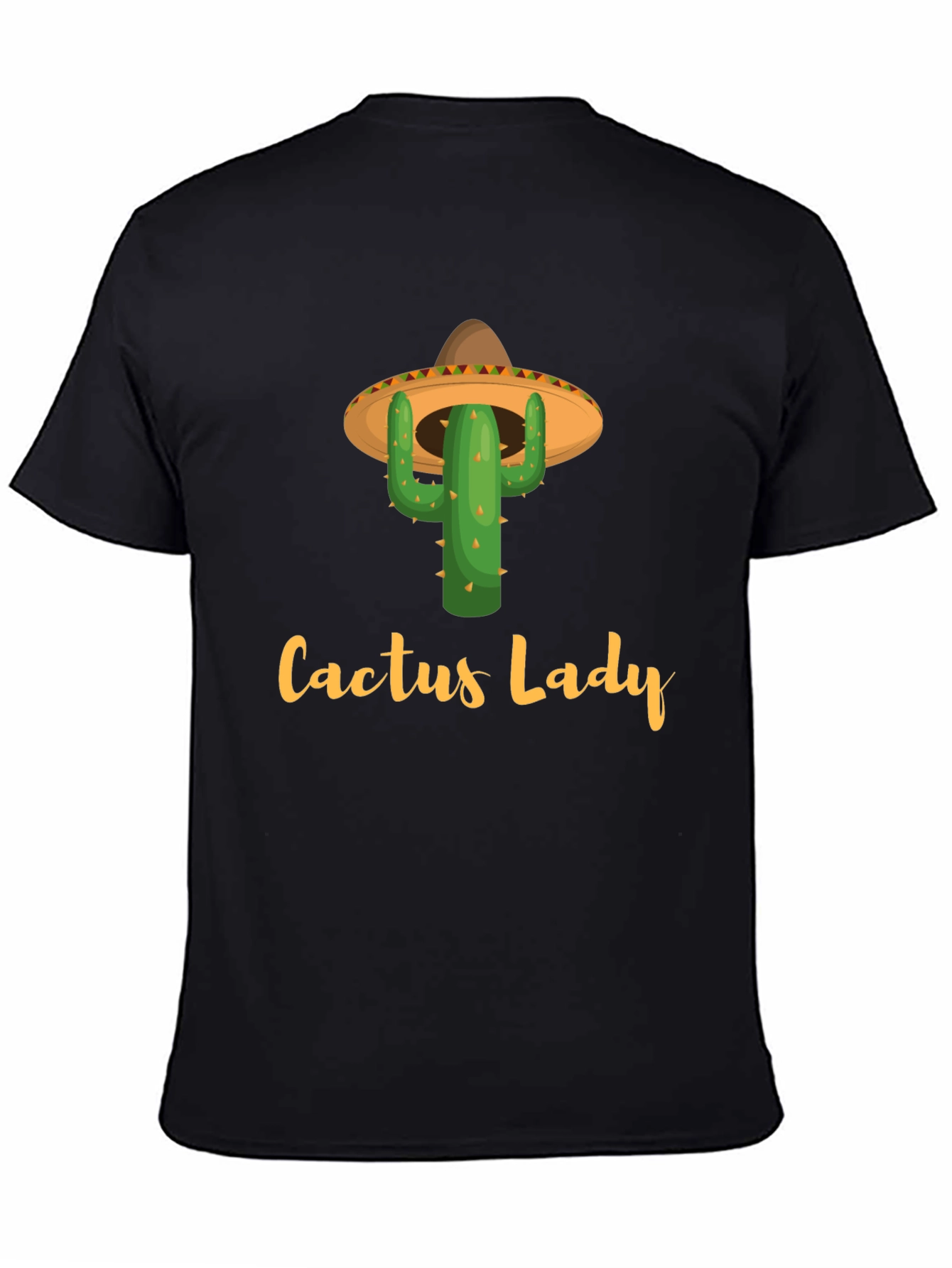 Black Cactus Lady Graphic Tee -  Fun Novelty Shirt view 4