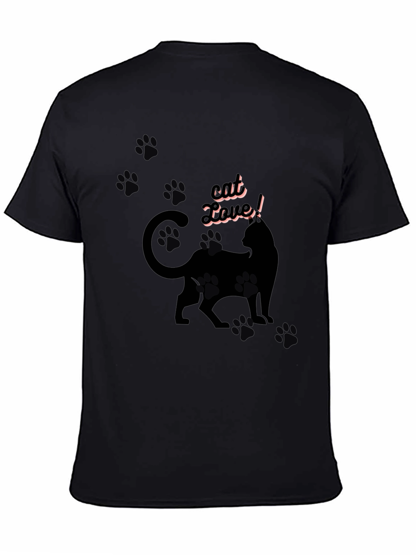 Black Cat Lover T-Shirt - Black Cat Design view 4