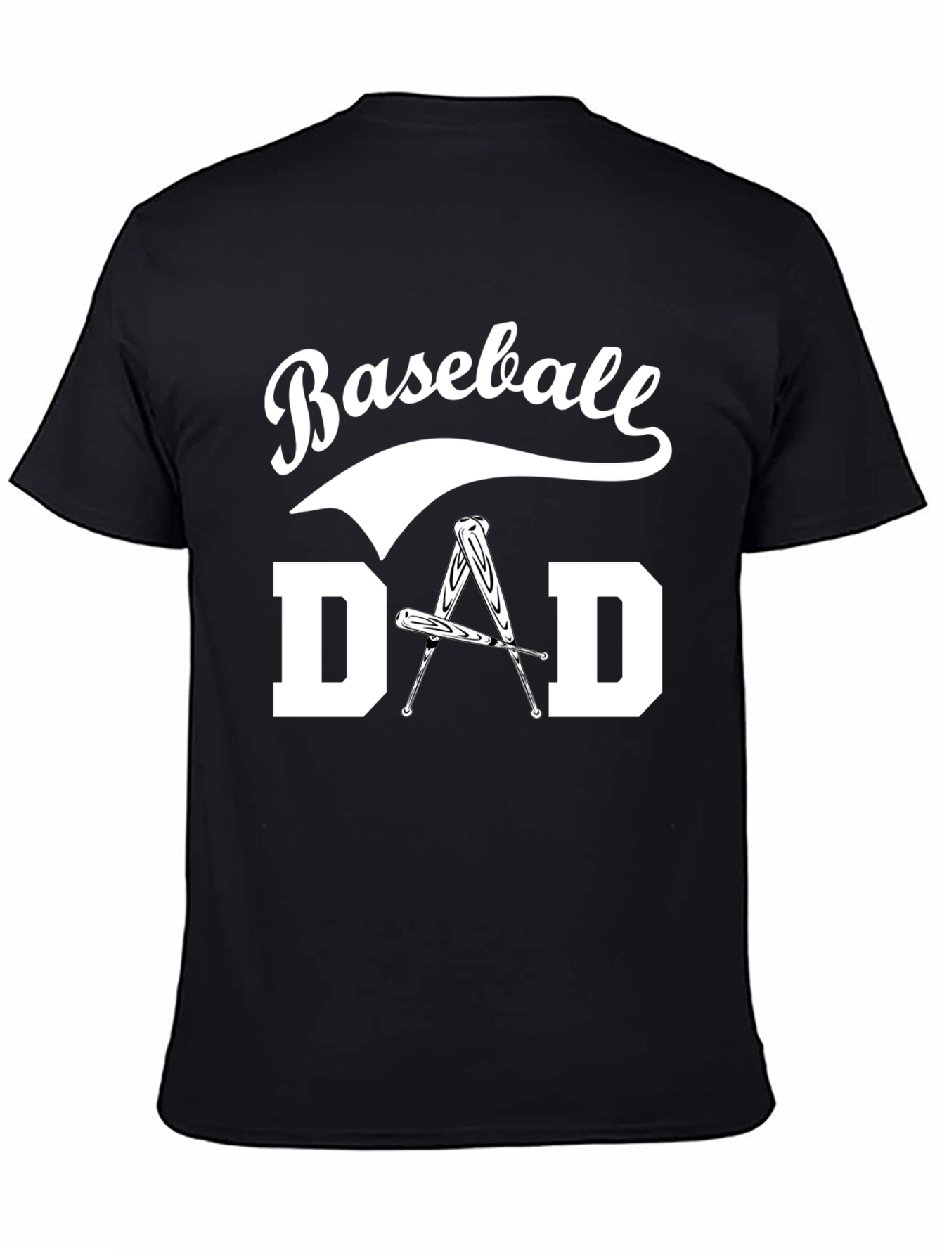 Black Baseball Dad T-Shirt view 4
