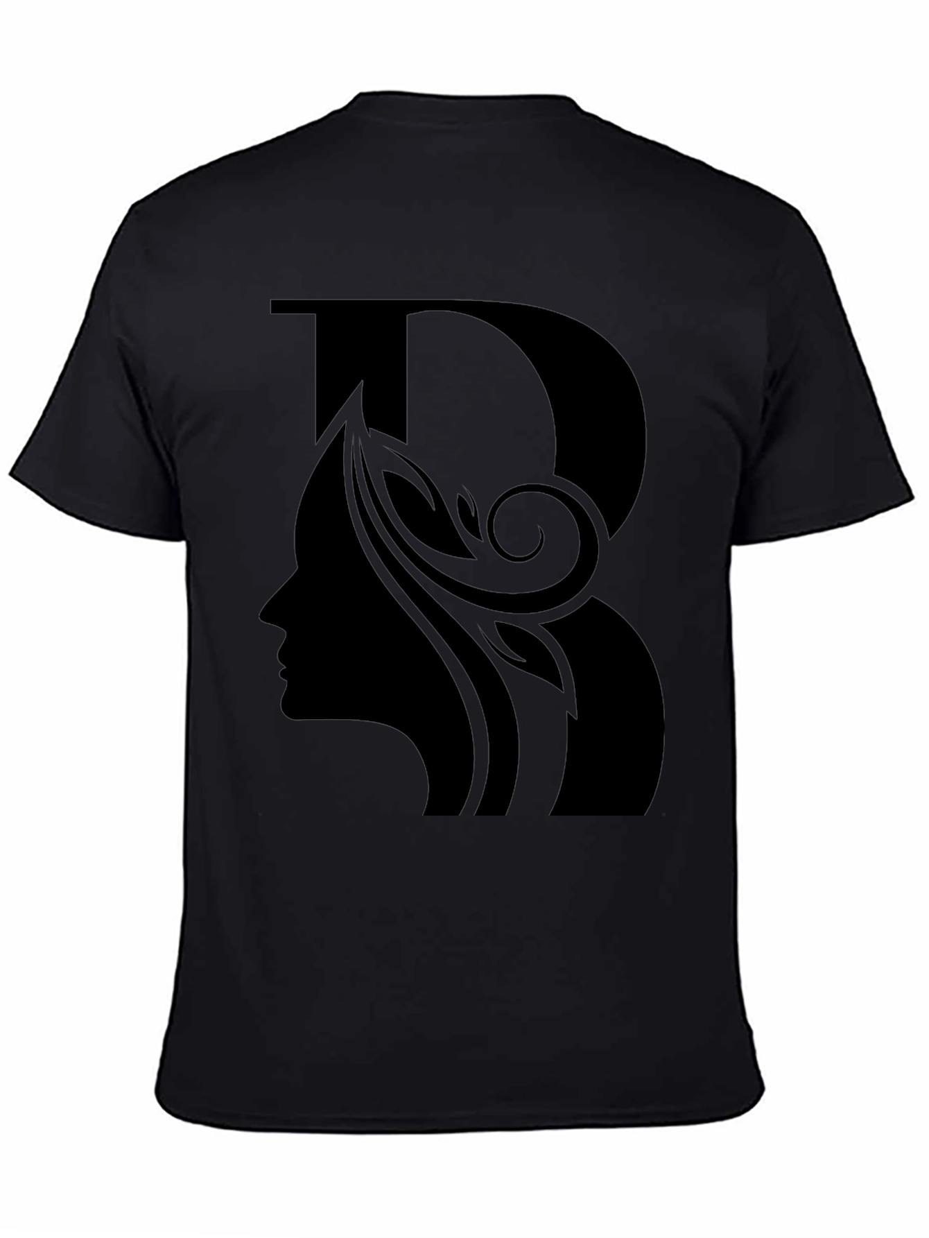 Black Elegant Black T-Shirt with Silhouette Design view 4