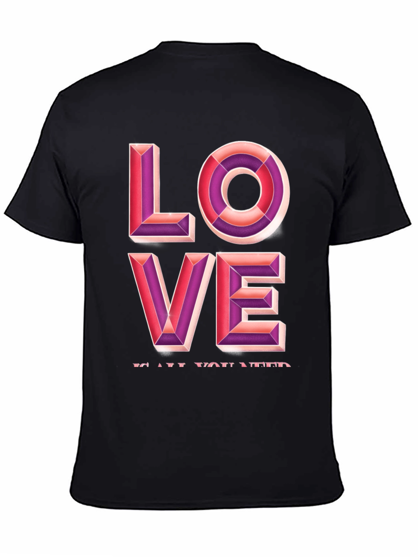 Black Love Graphic Tee - Black Casual T-Shirt view 4