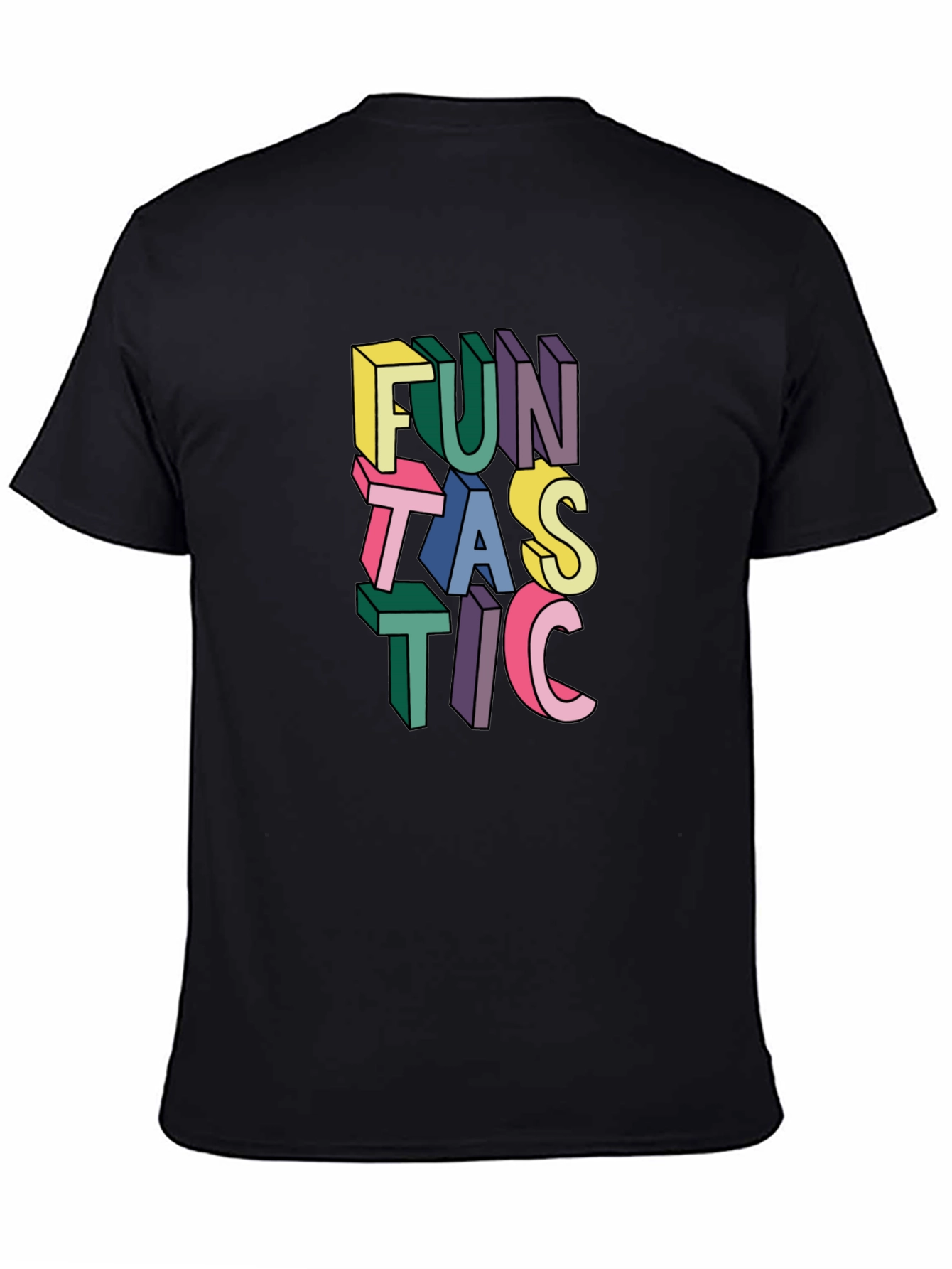 Black Fun Tastic Graphic T-Shirt - Bold Colorful Design view 4
