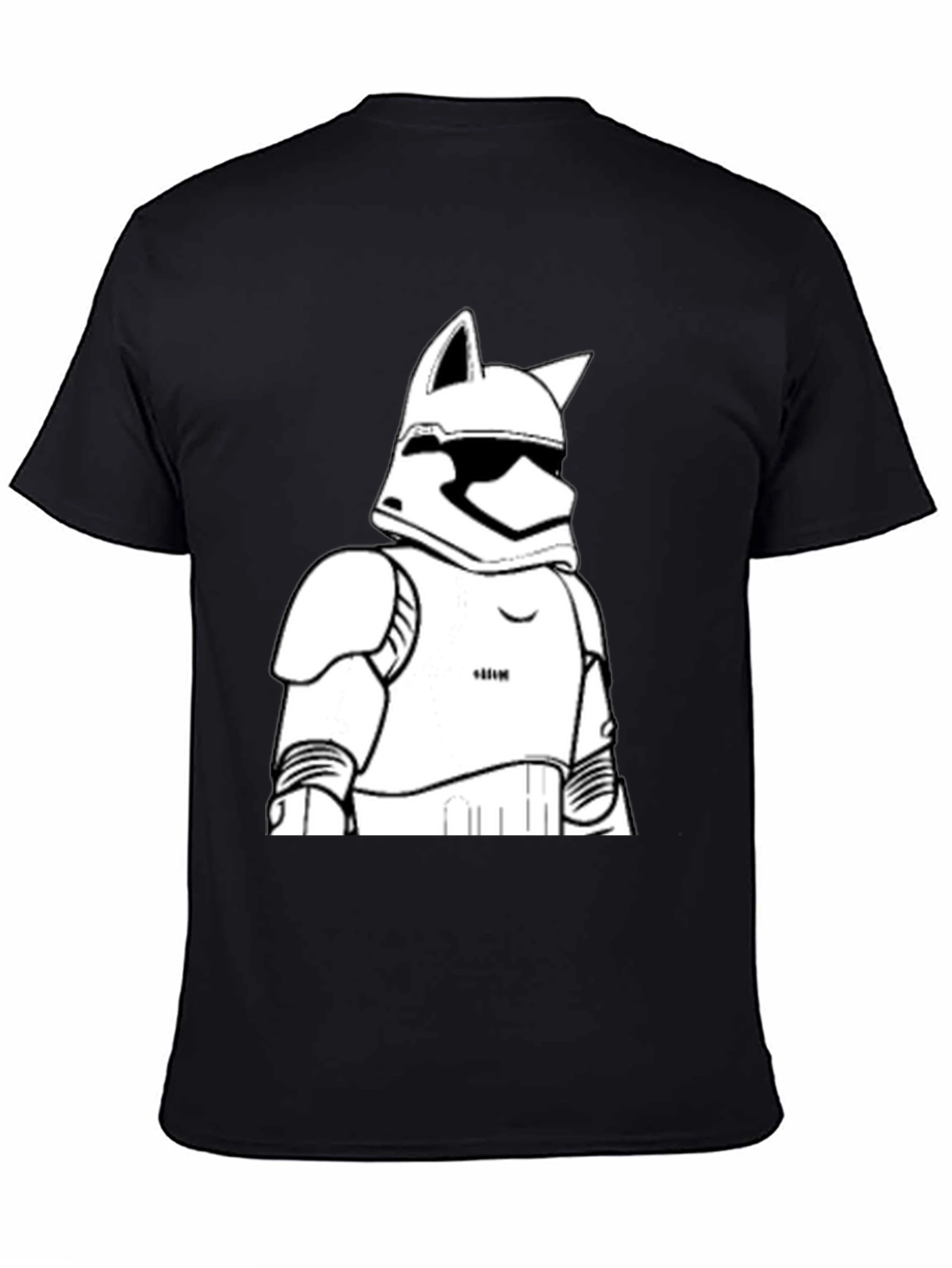 Black Stormtrooper Cat T-Shirt - Black, Graphic Tee view 4
