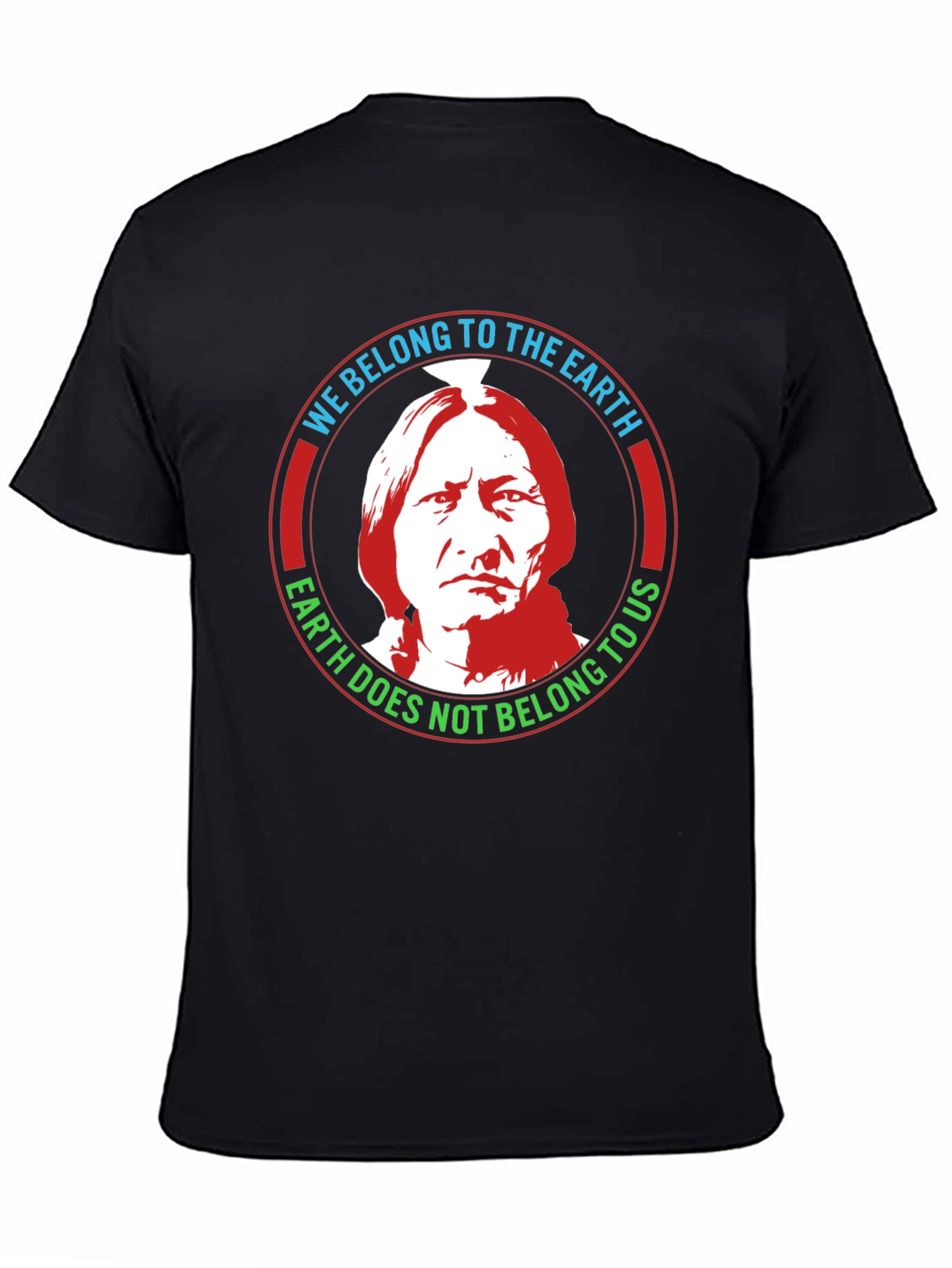 Black Native American Earth Belonging T-Shirt view 4