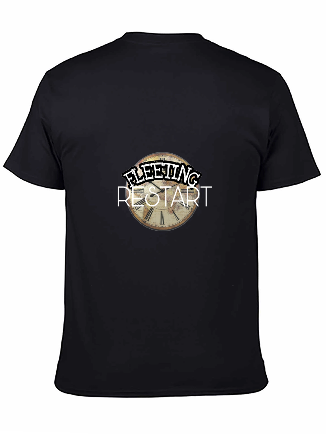 Black Fleeting Restart Graphic Print Black T-Shirt view 4