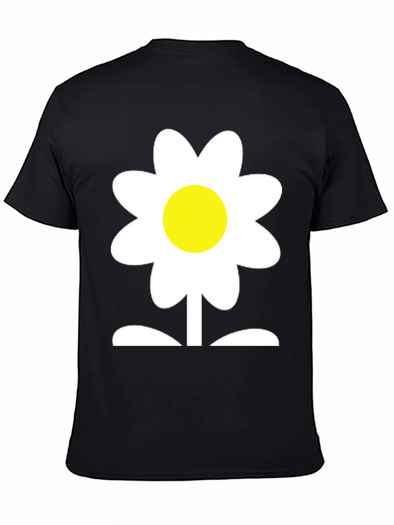 Black Daisy Flower Graphic Tee - Soft Cotton Blend view 4