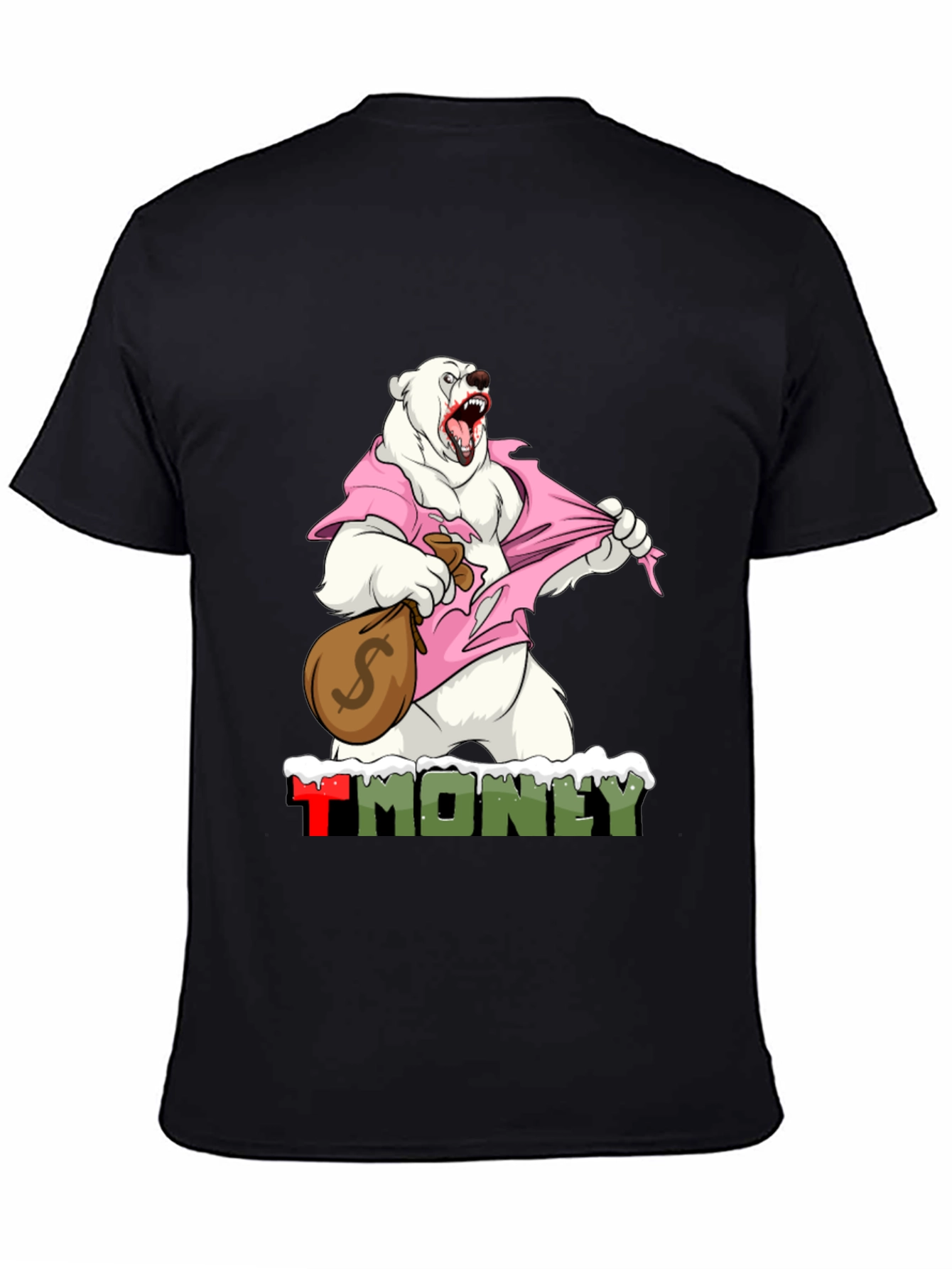 Black Polar Bear Money T-Shirt view 4