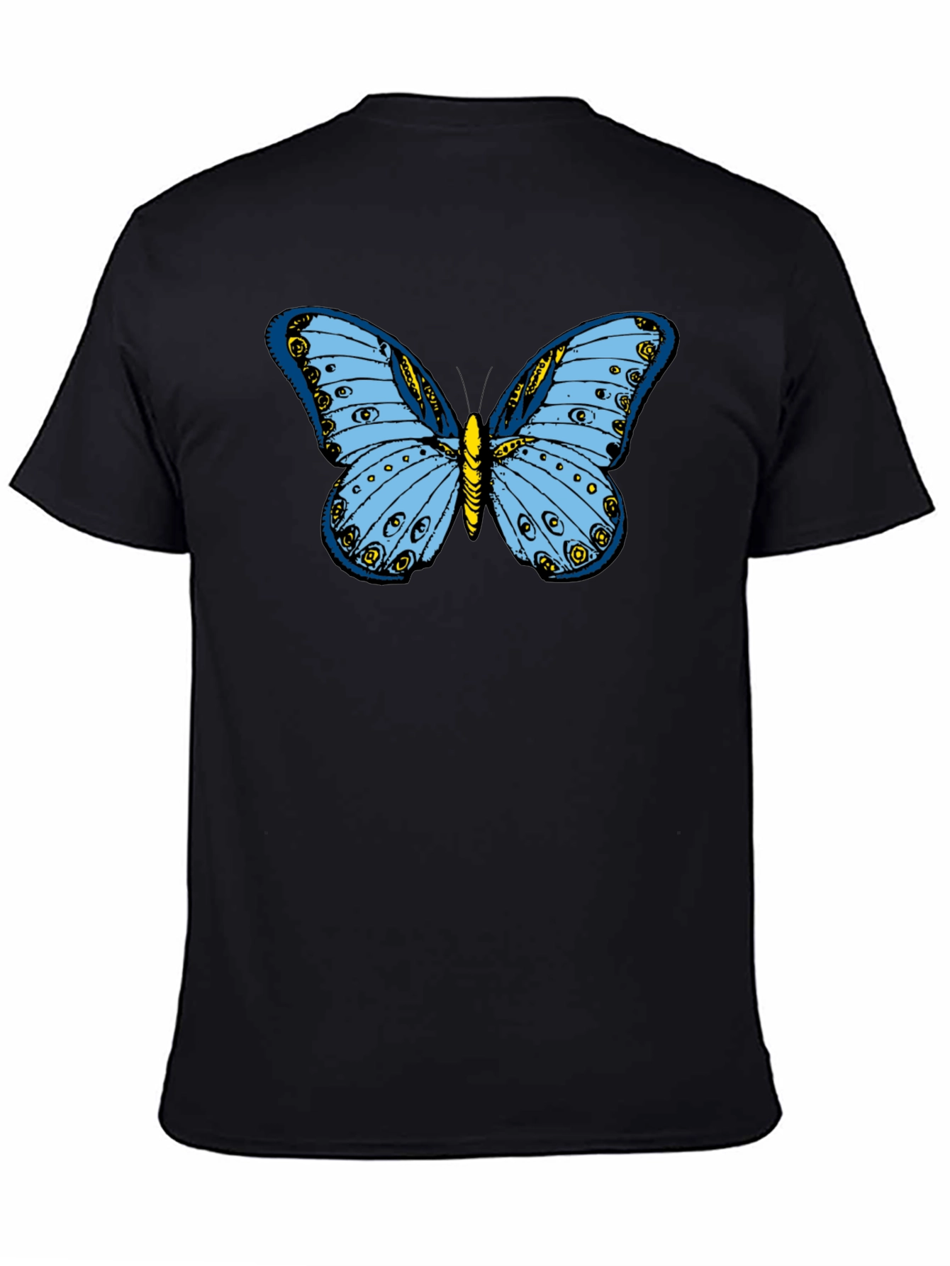 Black Butterfly Graphic T-Shirt - Black Cotton Tee view 4