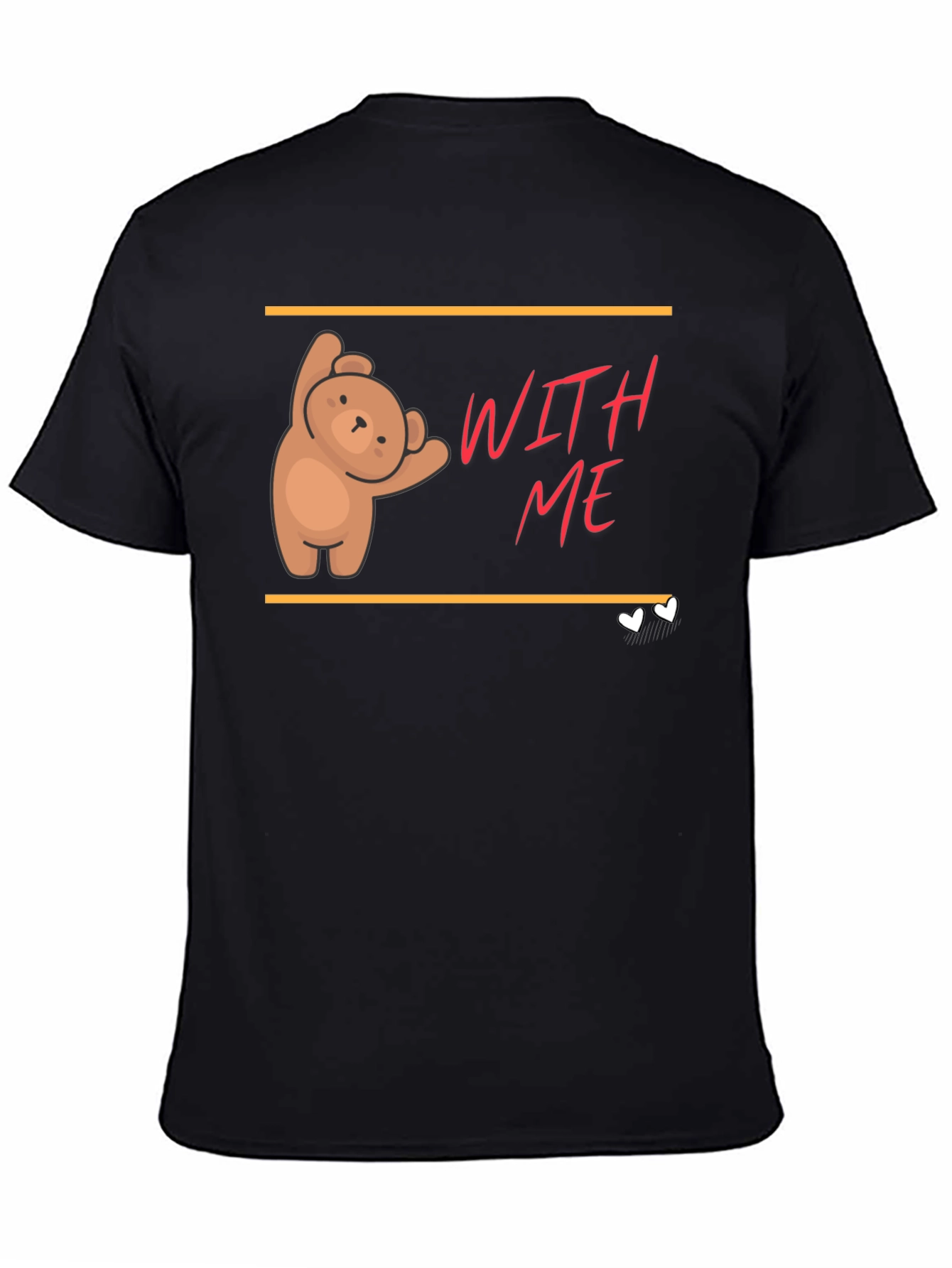 Black Cute Bear Graphic T-Shirt - With Me view 4
