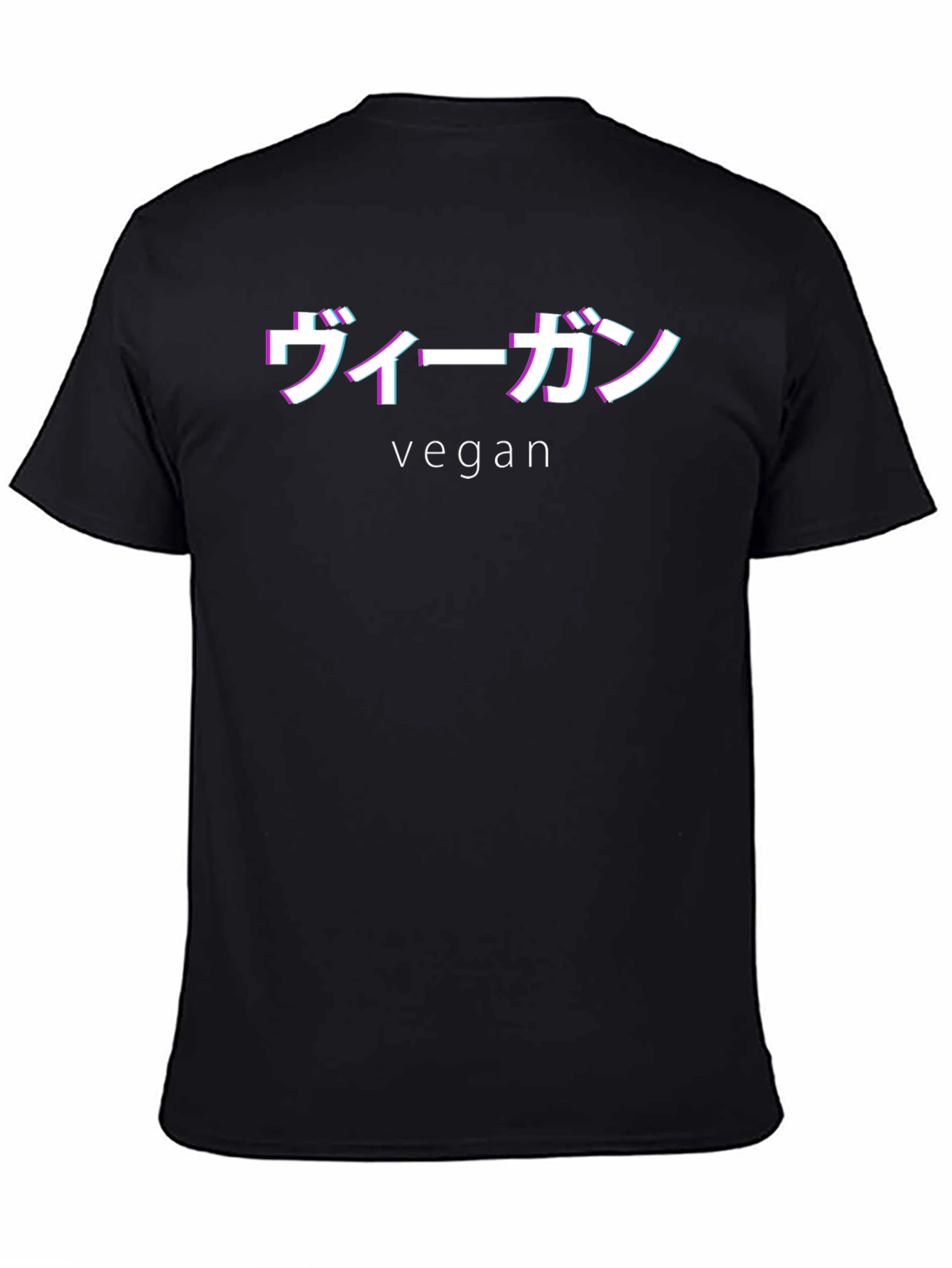 Black Vegan T-Shirt - Japanese Style - Black view 4
