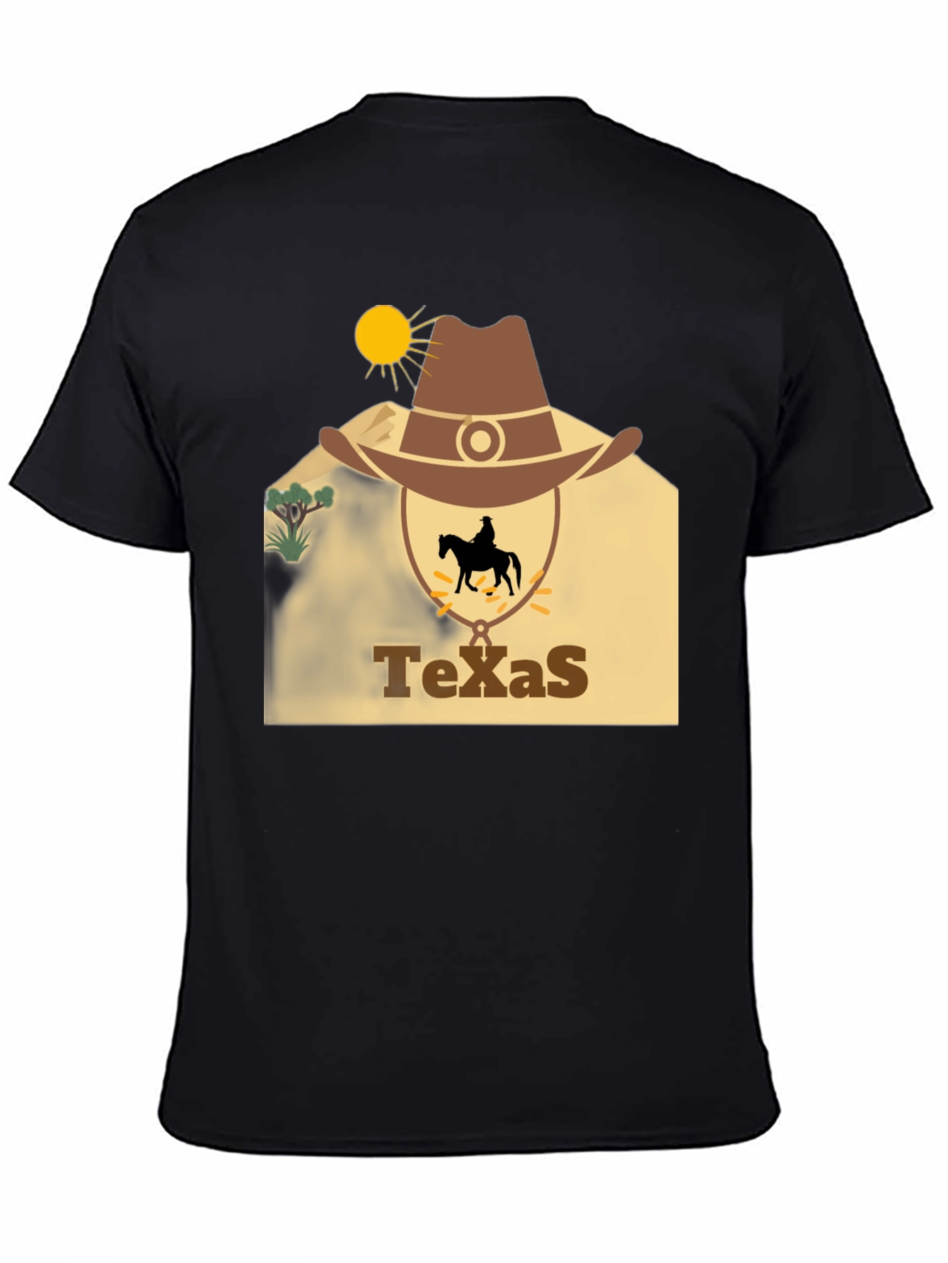 Black Texas Cowboy Graphic T-Shirt view 4