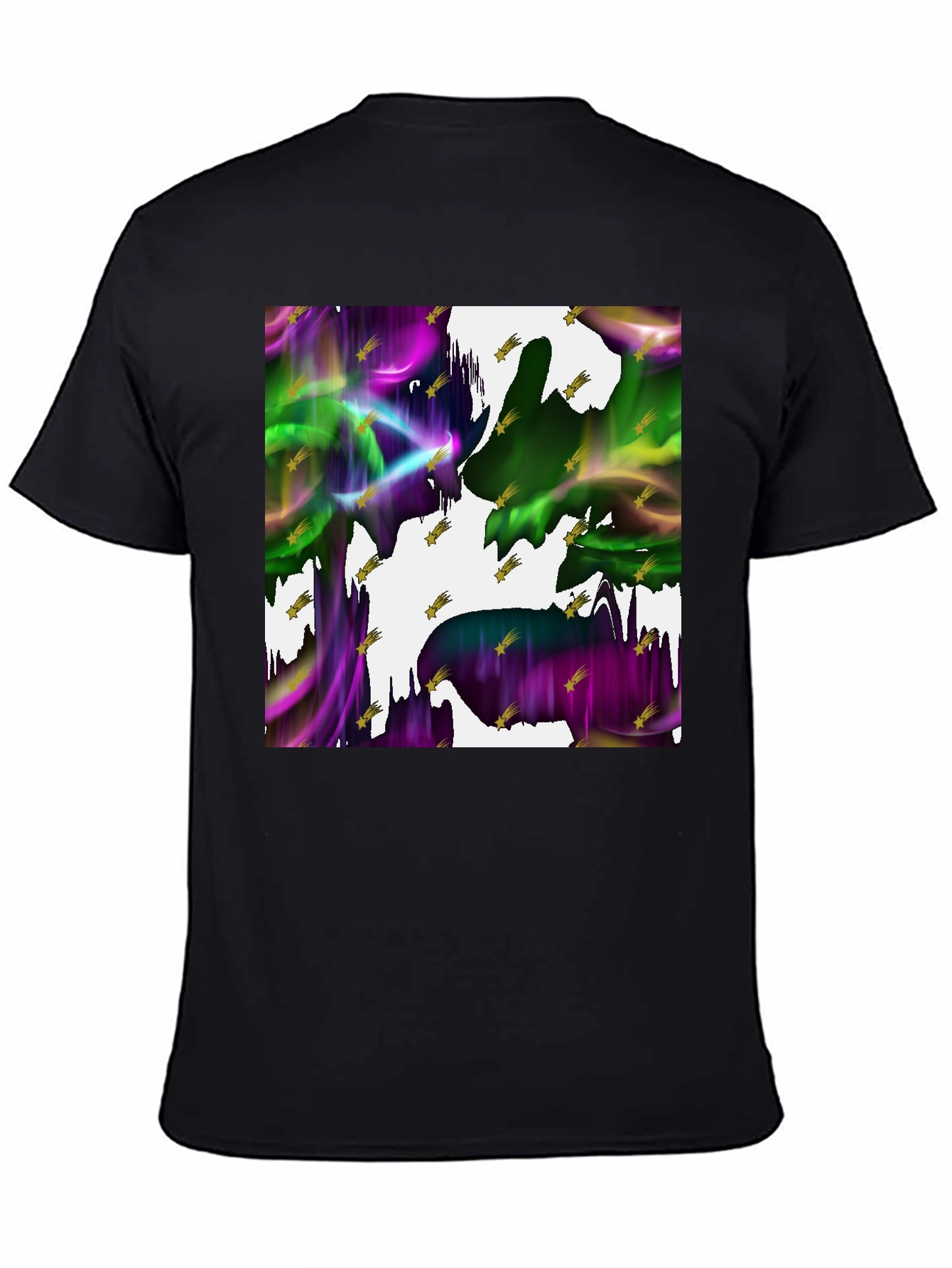 Abstract Starry Night Black T-Shirt - 4