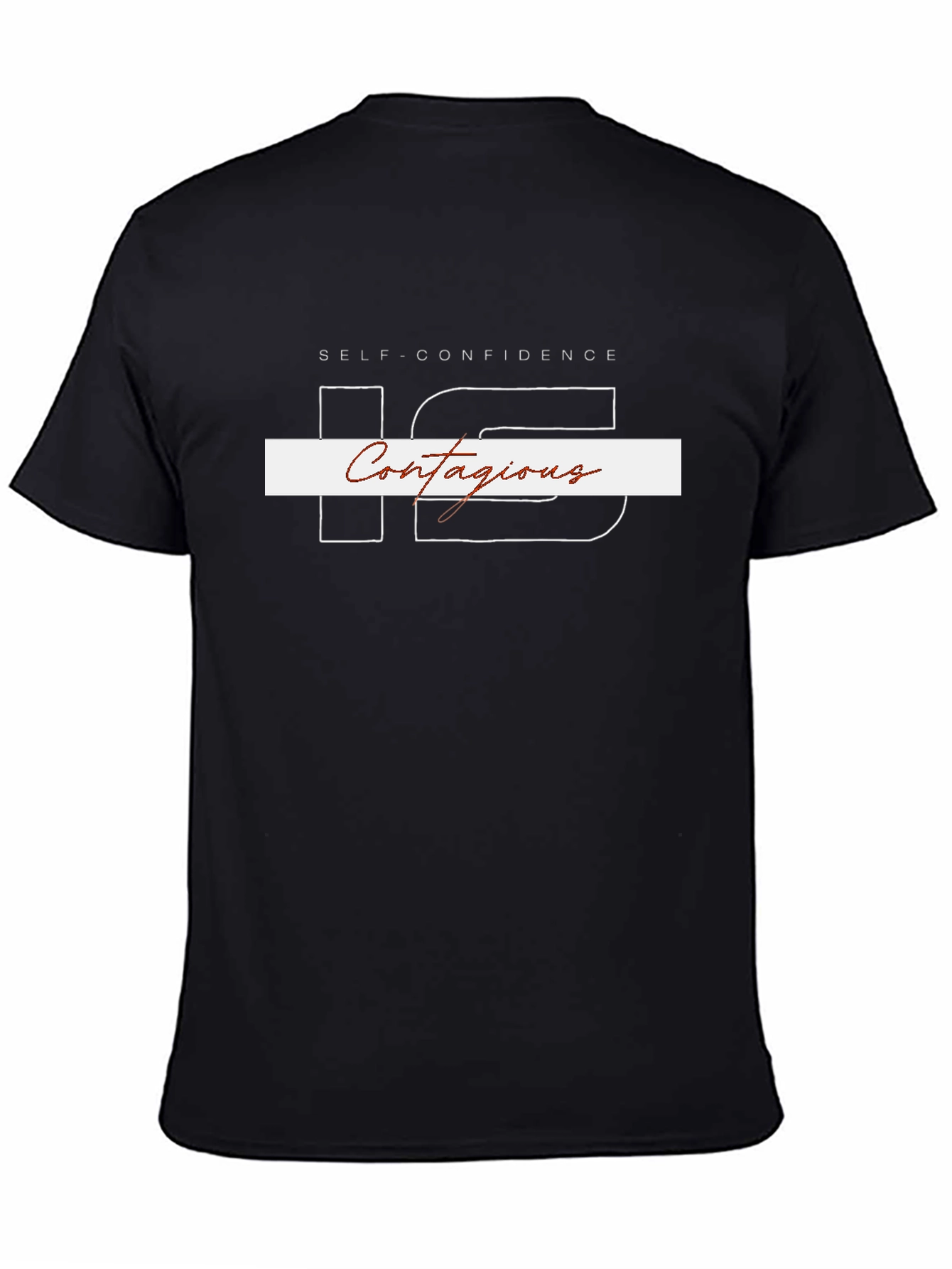 Black Contagious Self-Confidence Black Graphic Tee view 4