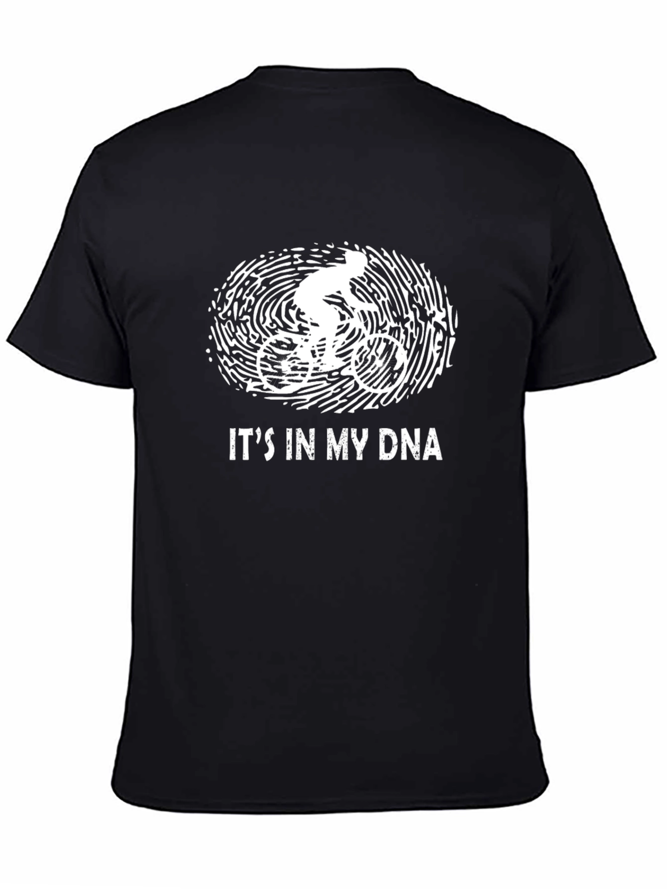 Black Cyclist DNA Graphic Tee - Black Cotton T-Shirt view 4